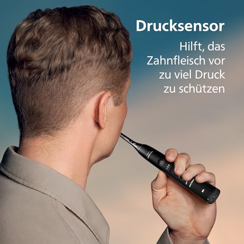Detalle de Philips Sonicare DiamondClean 9000 (HX9911/09) – Schallzahnbürste mit App, Drucksensor und Ladeglas