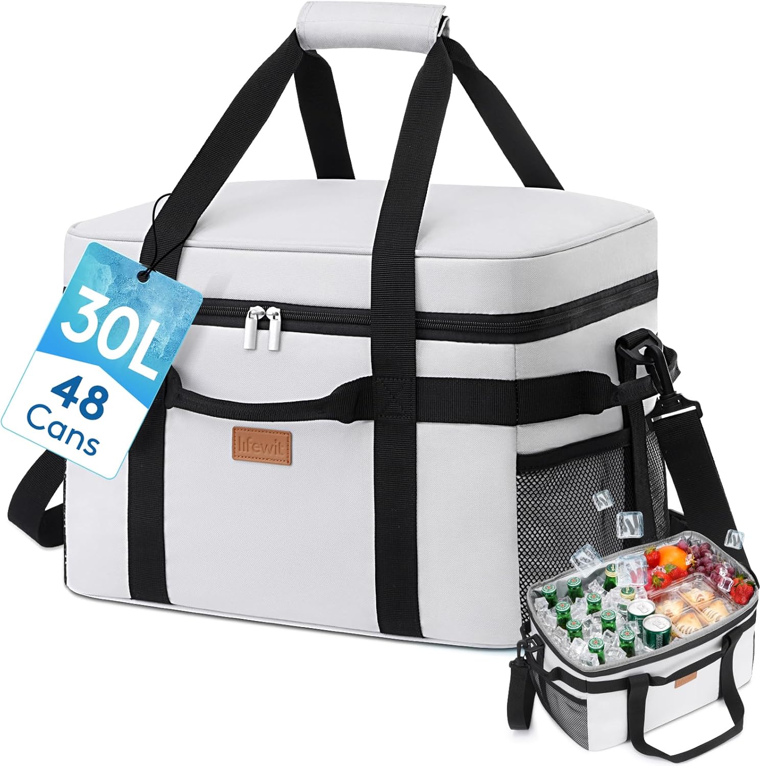 Lifewit Kühltasche 30L – faltbar, 50 Dosen, isolierte Thermotasche für Picknick, Arbeit und Freizeit