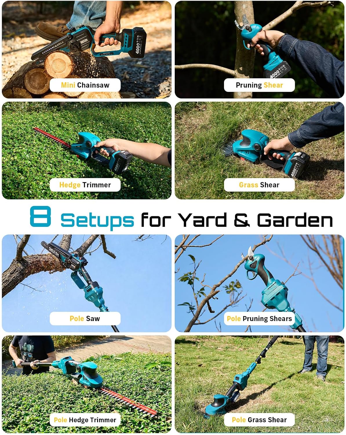 Detalle 2 de SEESII Cordless Garden Tool Kit 8-in-1