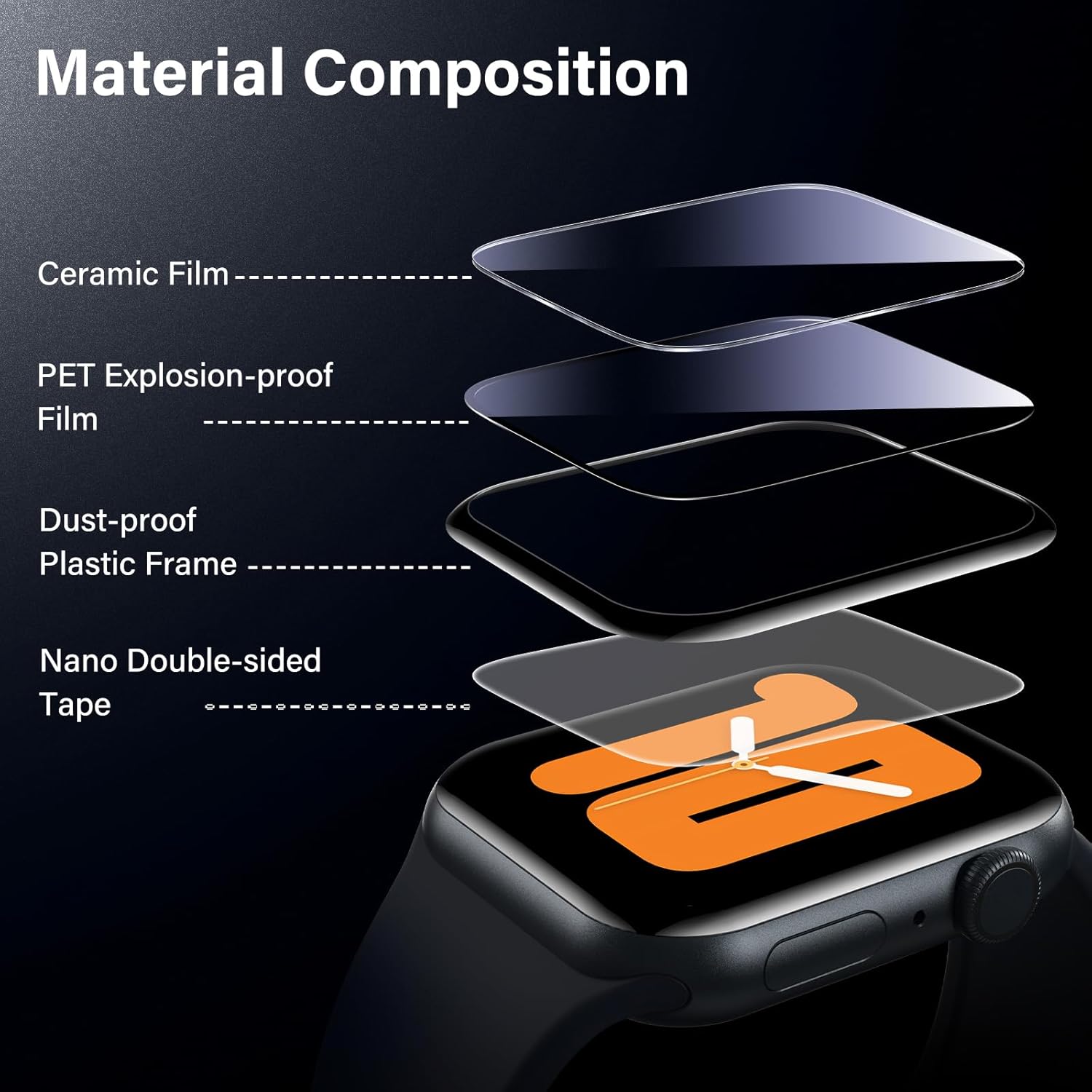 Thumbnail 5 de UniqueMe Tempered Glass for Apple Watch SE 40mm