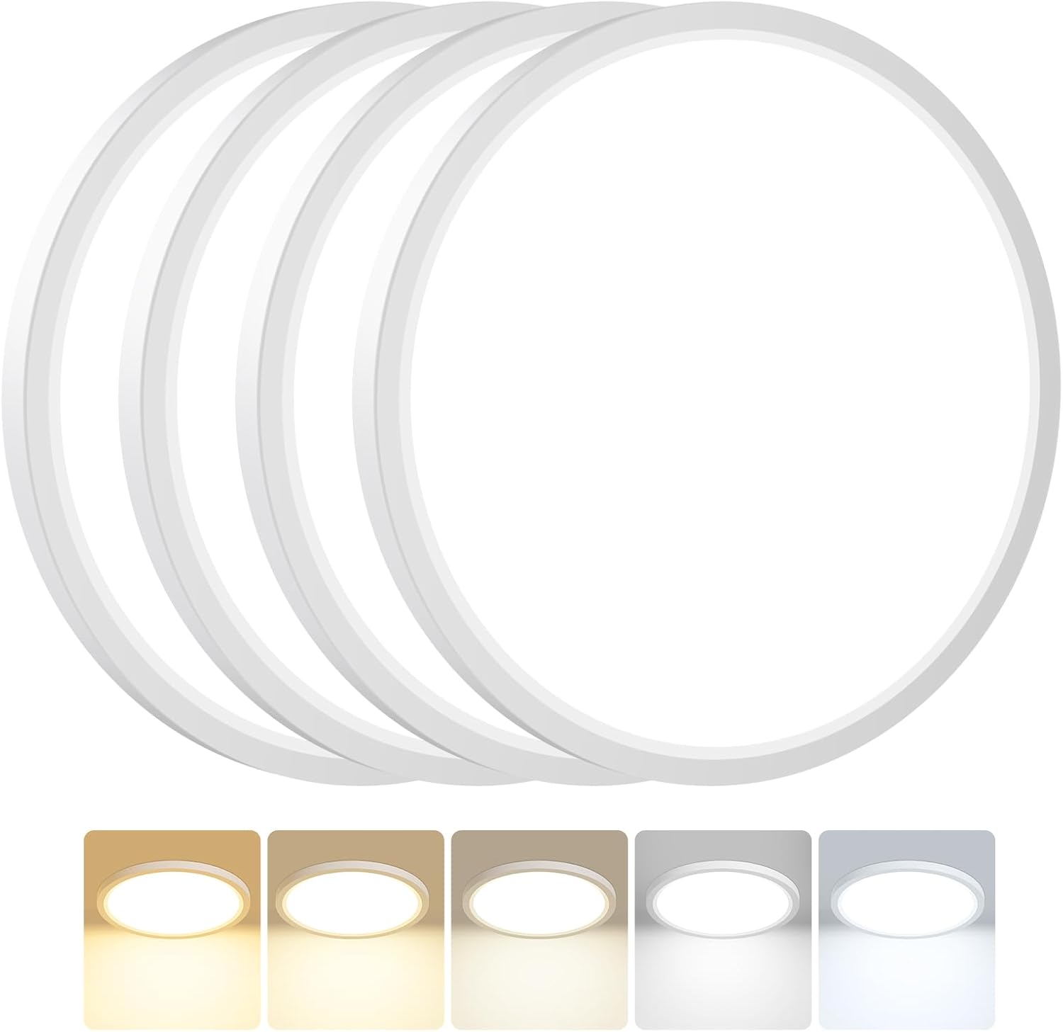Detalle de Peasur 4er LED-Deckenleuchte 24 W