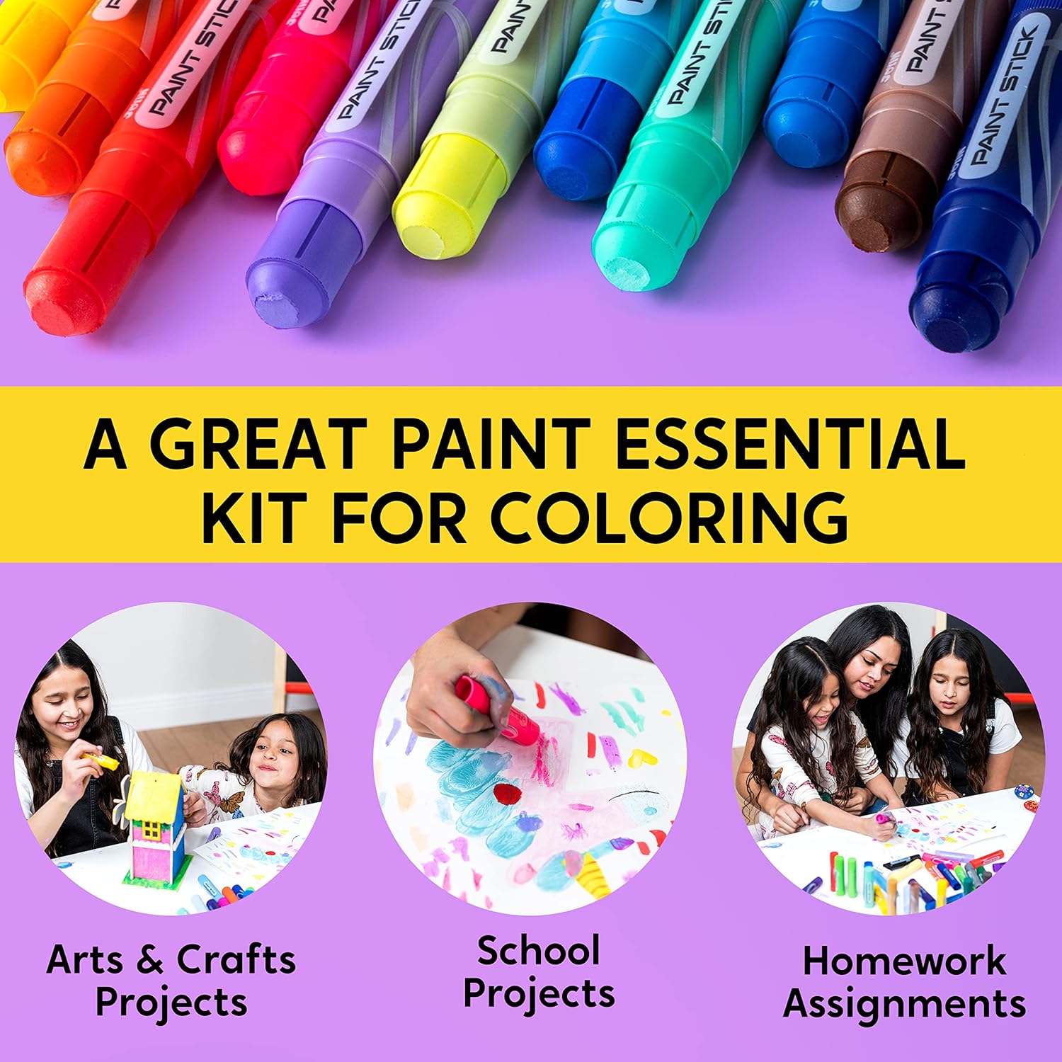 Detalle de JOYIN 36-Colour Washable Tempera Paint Sticks for Kids 🎨