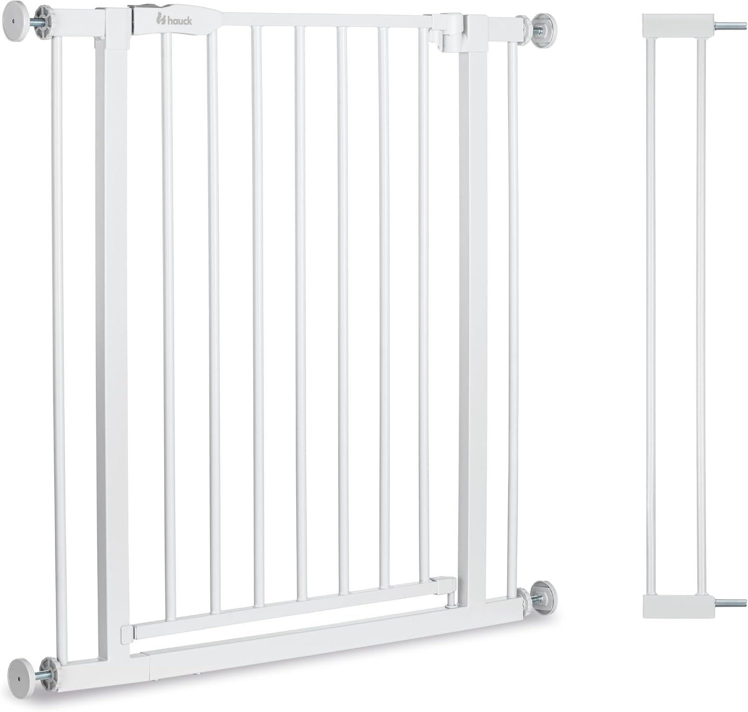 hauck Open N Stop 2 + 9 cm Verlängerung – Tür- und Treppengitter, Weiß, 84–89 cm Breite, 77 cm hoch