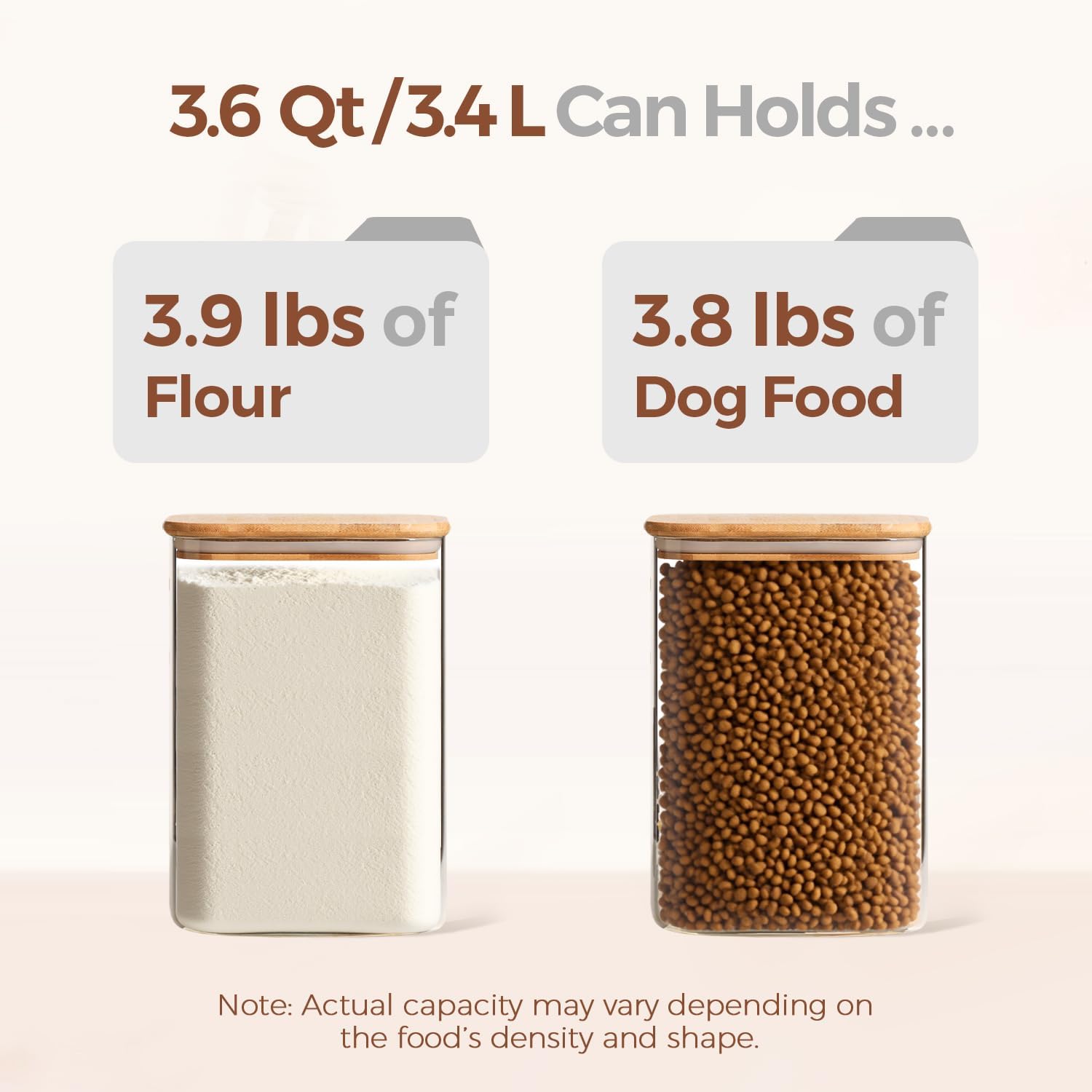 Detalle de ComSaf 3.6 Qt Glass Food Storage Containers, Set of 2