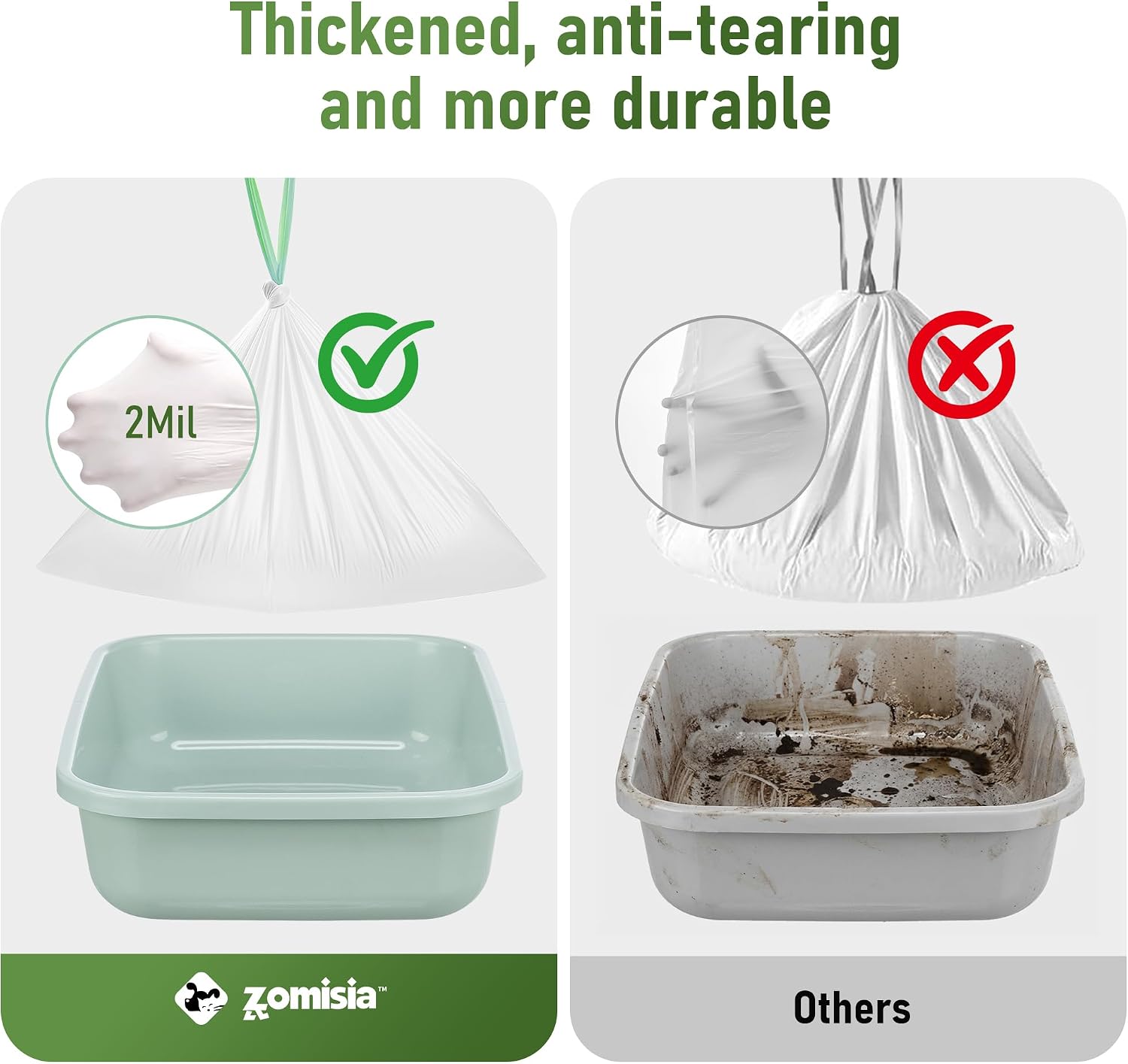 Detalle de ZOMISIA Extra Large Cat Litter Tray Liners (20 Pack, 94 x 46 cm)