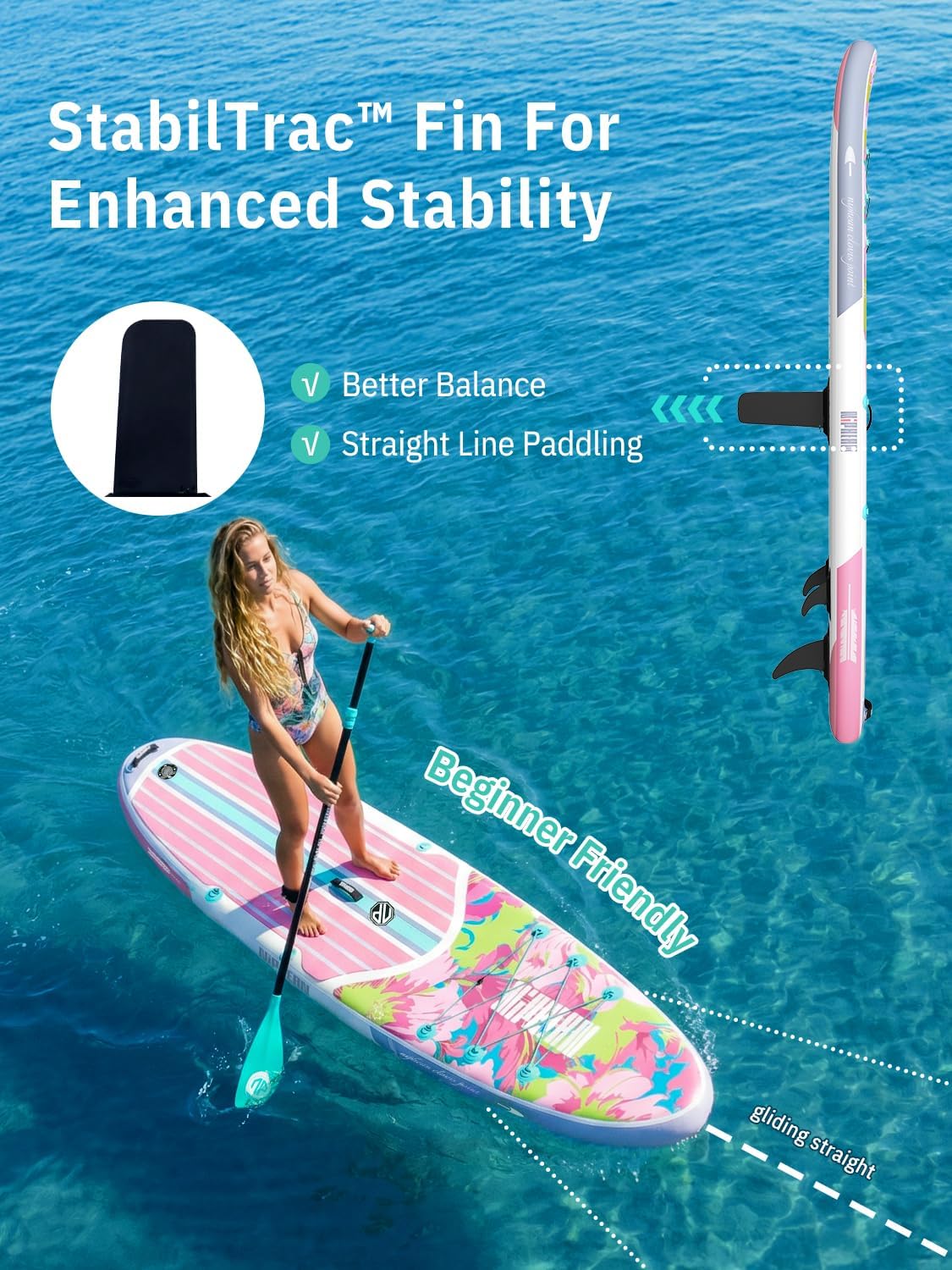 Thumbnail 4 de Niphean Inflatable 10’6” Stand Up Paddle Board with SUP Accessories, Anti-Slip EVA Deck (Adults & Youth)