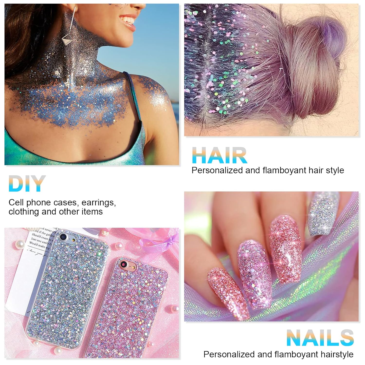 Detalle de URAQT Body Glitter Gel 05-Silber