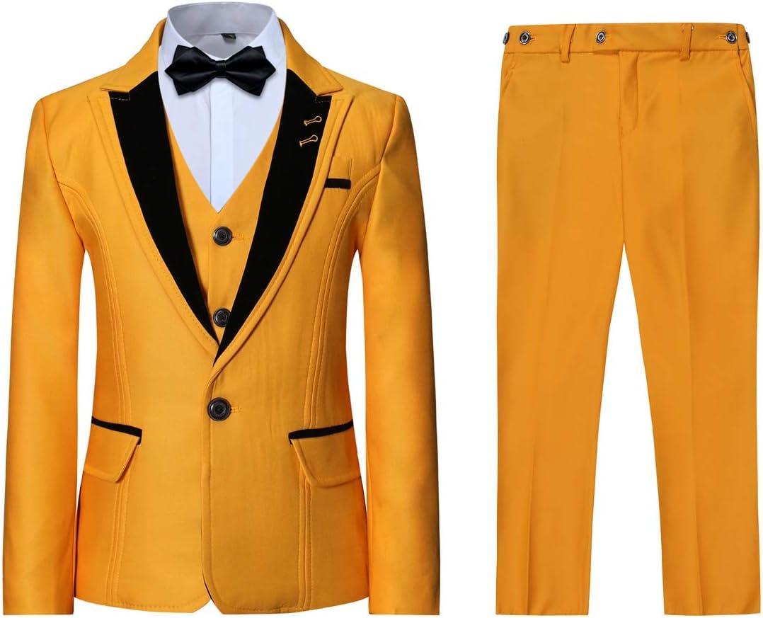Detalle de Jungen Kostüm 3-teilig Klassisch Slim Fit: Tuxedo-Jacke, Hose & Weste für Hochzeit und Festanlass