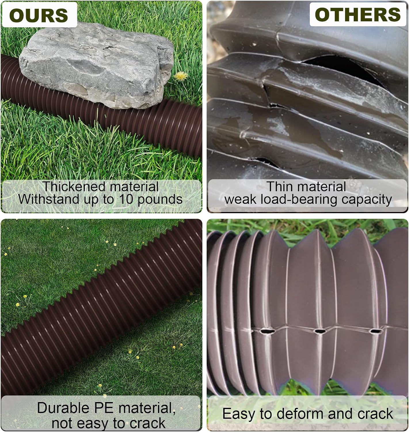 Detalle 2 de Ogutter Rain Gutter Downspout Extensions, Adjustable 21–66 Inches, 2-Pack