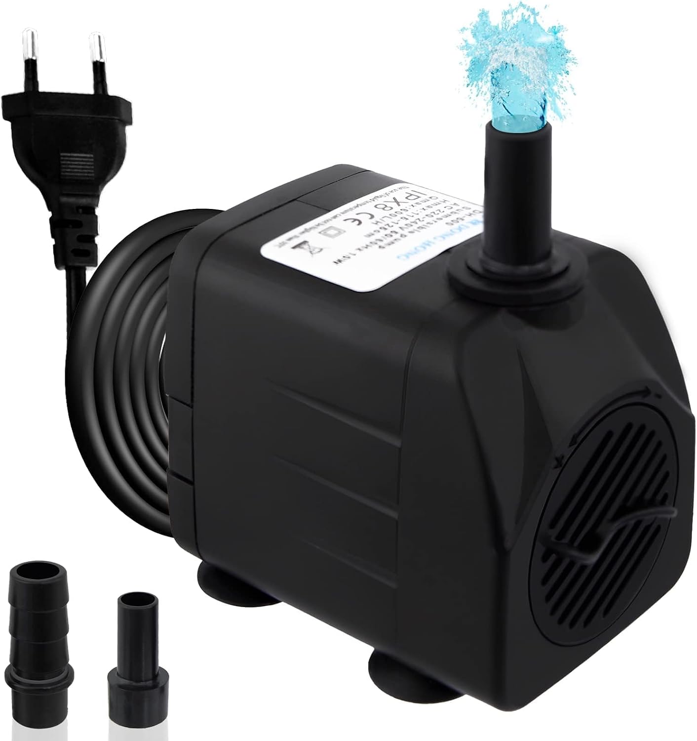 Detalle de Awroutdoor Tauchpumpe 10 W (600 l/h, bis 115–125 cm) für Teich, Aquarium, Springbrunnen & Hydroponik-Systeme