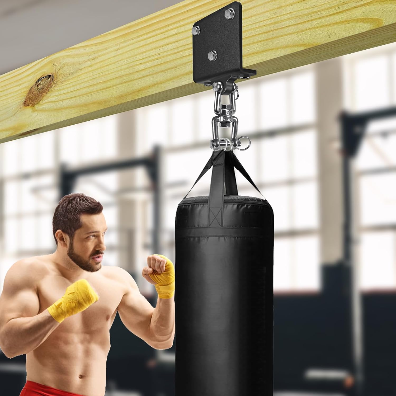 Thumbnail 4 de BeneLabel Punching Bag Hanger: Heavy-Duty 1000 lb Beam Mount with 360° Swivel