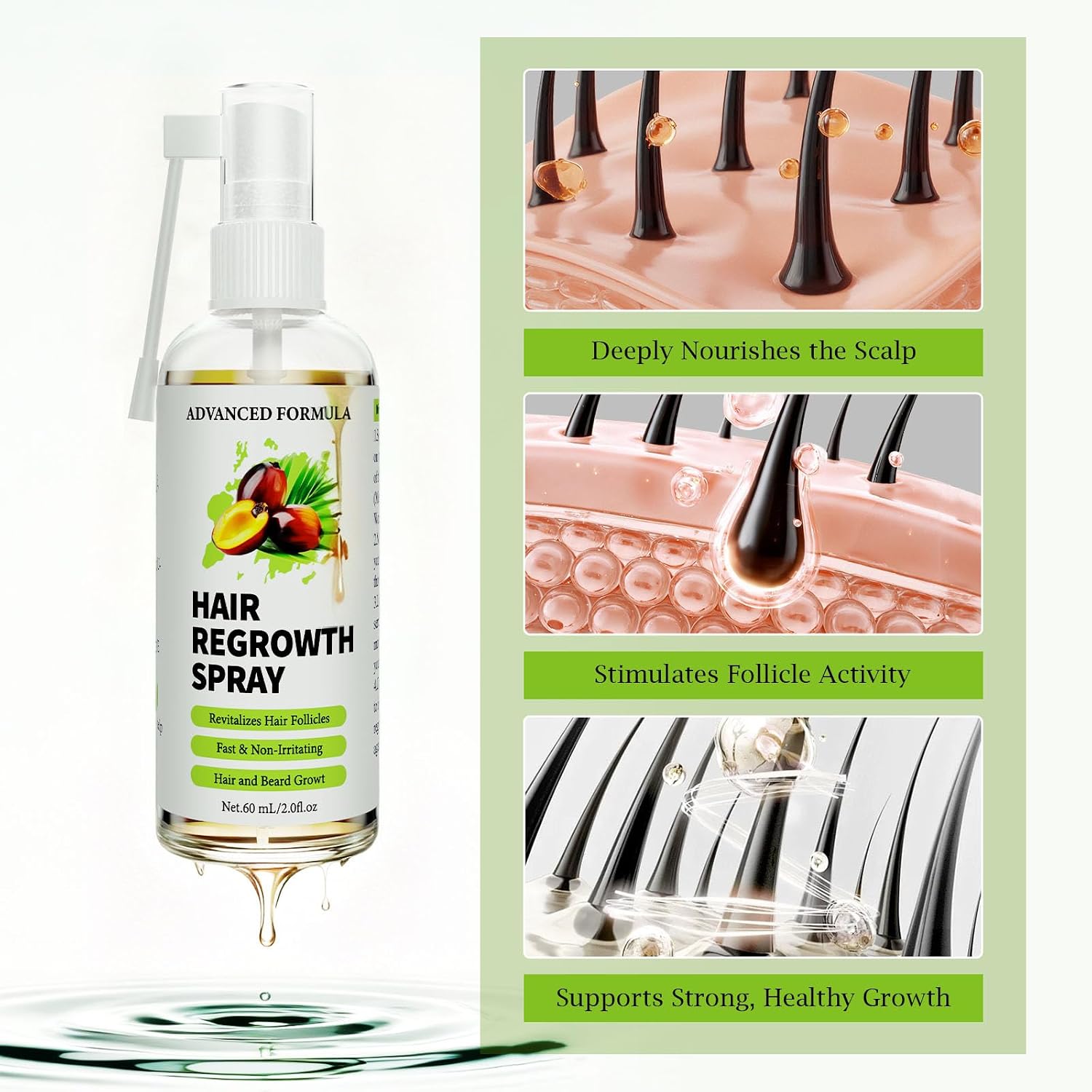 Detalle 2 de VIVEY Haarwachstum Spray mit 60 ml