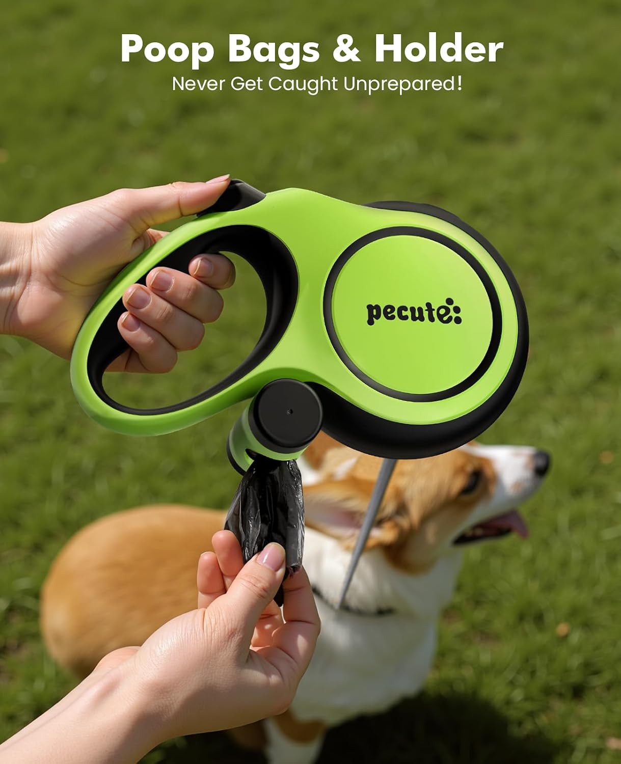Thumbnail 6 de Pecute Retractable Dog Leash 8m for Up to 50kg Dogs – 360° Tangle-Free, One-Handed Brake