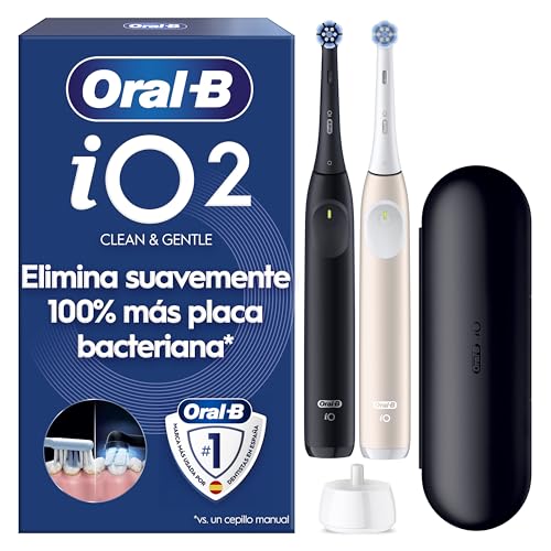 Detalle de Oral-B iO 2 Cepillos de Dientes Eléctricos Negro y Rosa (Pack de 2)
