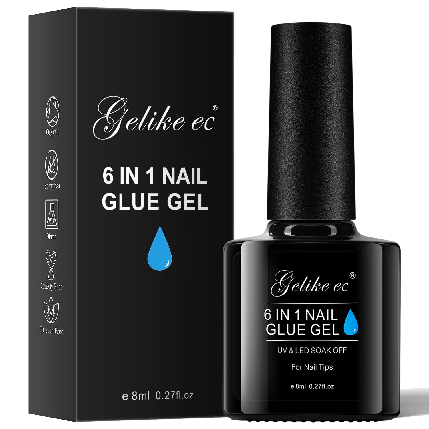 Detalle de Gelike ec Nagelkleber 6 in 1 für Kunstnägel 8 ml