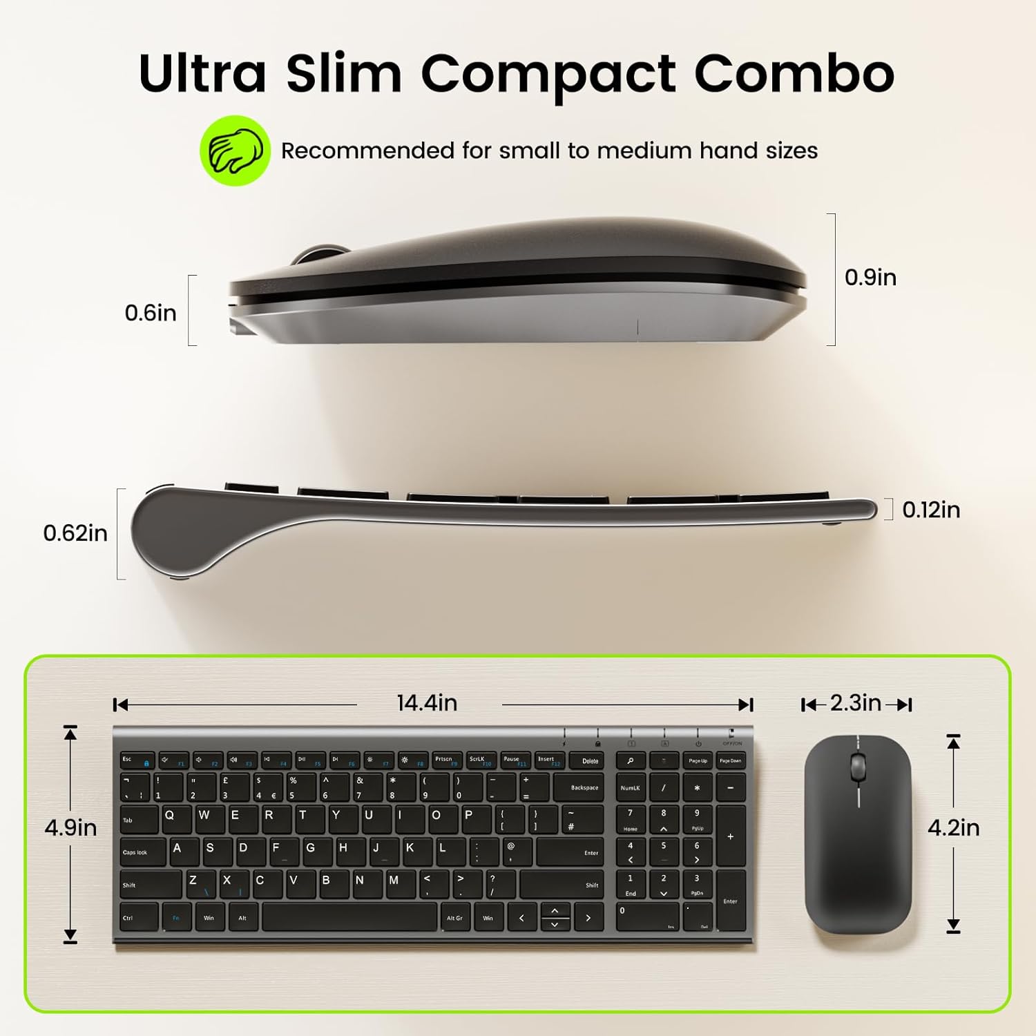 Thumbnail 5 de seenda WGJP-031B compact wireless keyboard and mouse set