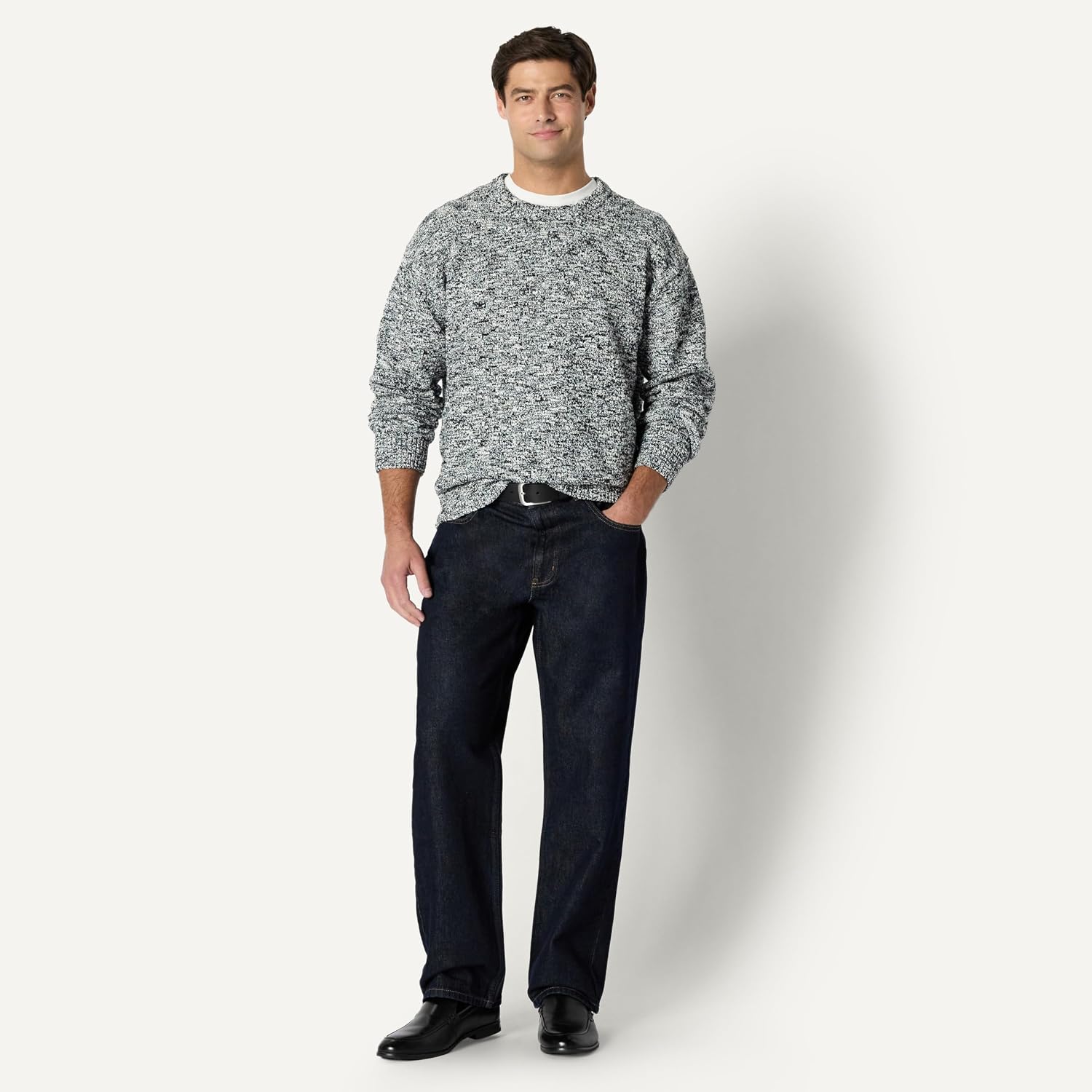Detalle de Amazon Essentials Men's Relaxed-Fit Multi-Colour Heavyweight Crewneck Pullover Jumper
