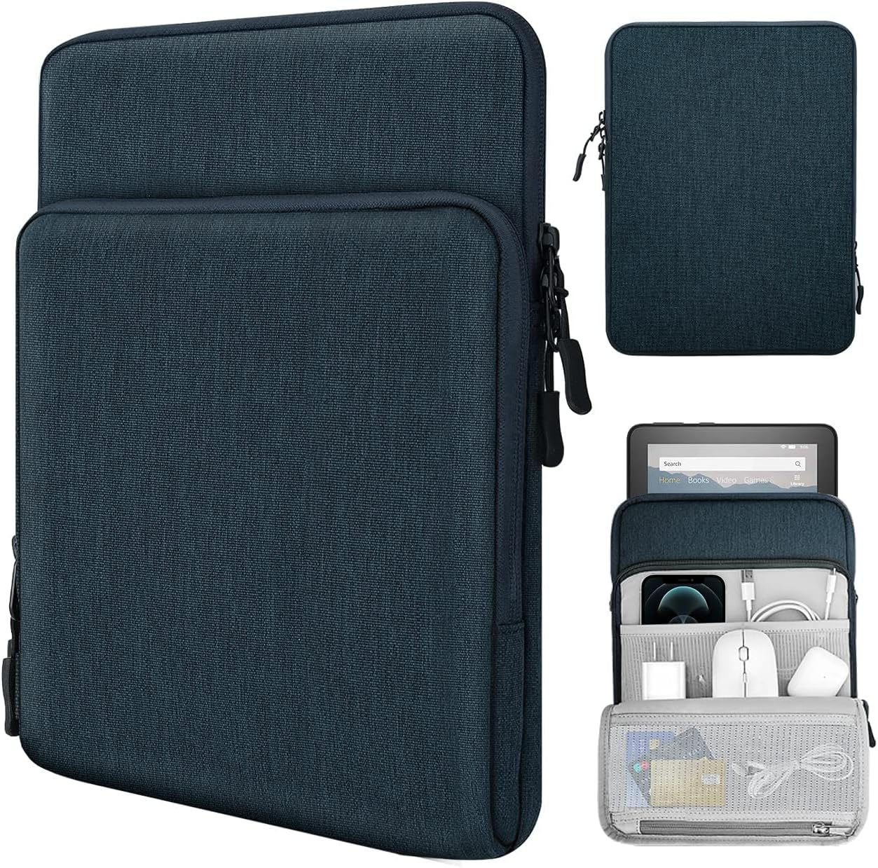 Detalle de TiMOVO 8-9 Zoll Tablet Tasche Indigo – Vielseitige Schutzhülle mit Mehrfachfächern