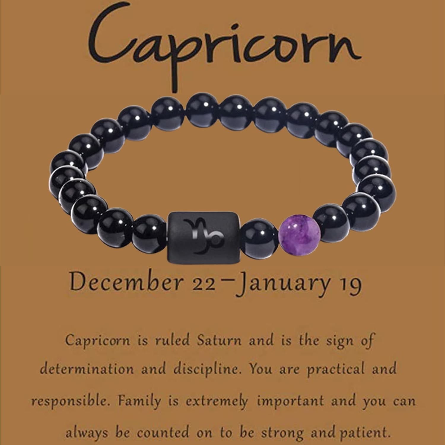 Detalle 2 de Caimeytie Damen Armbänder mit elastischen Perlen (2 Stück) – Sternzeichen-Zodiac Glück, 19 cm