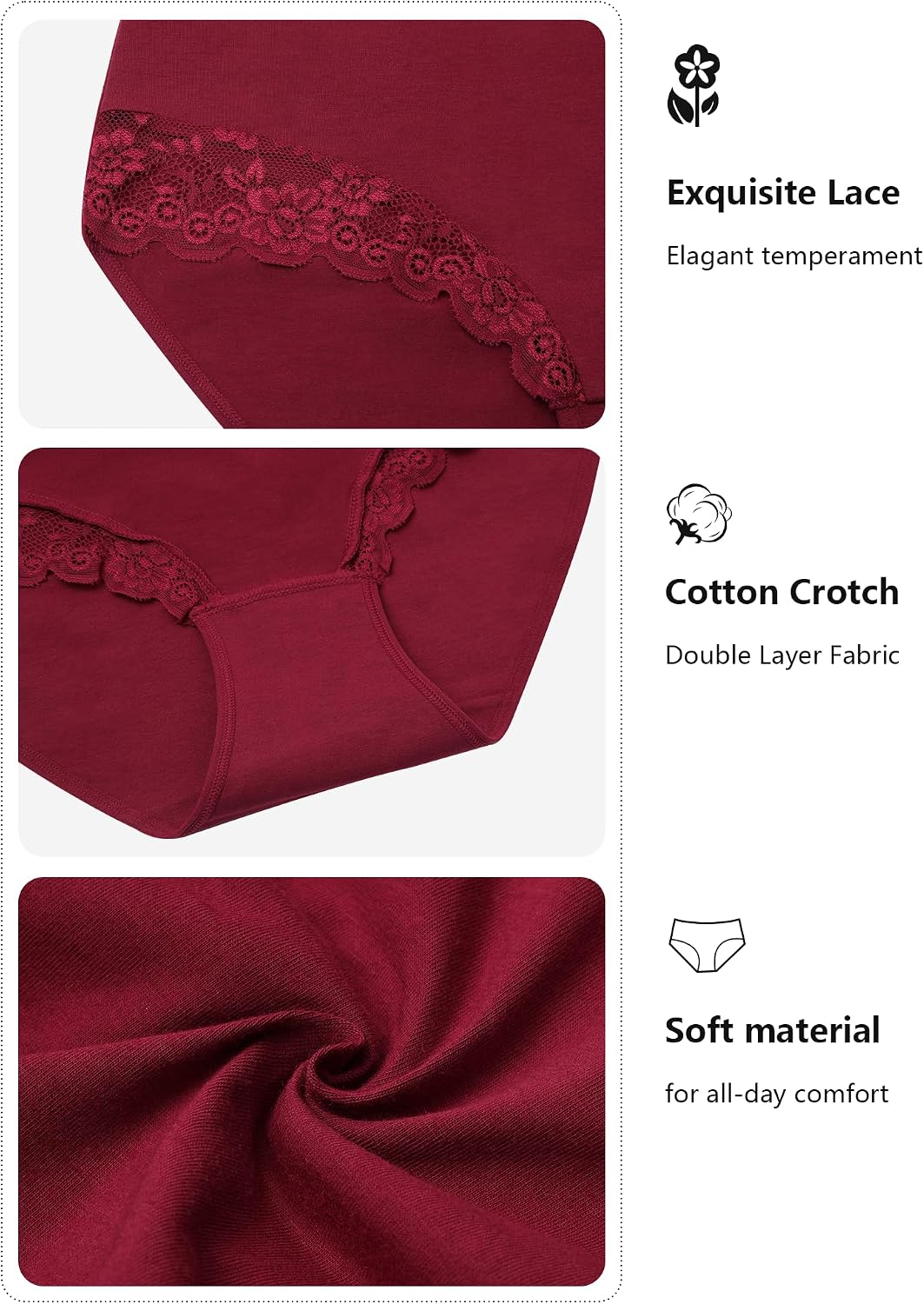 Detalle de Levao culotte grande taille coton 6 lots