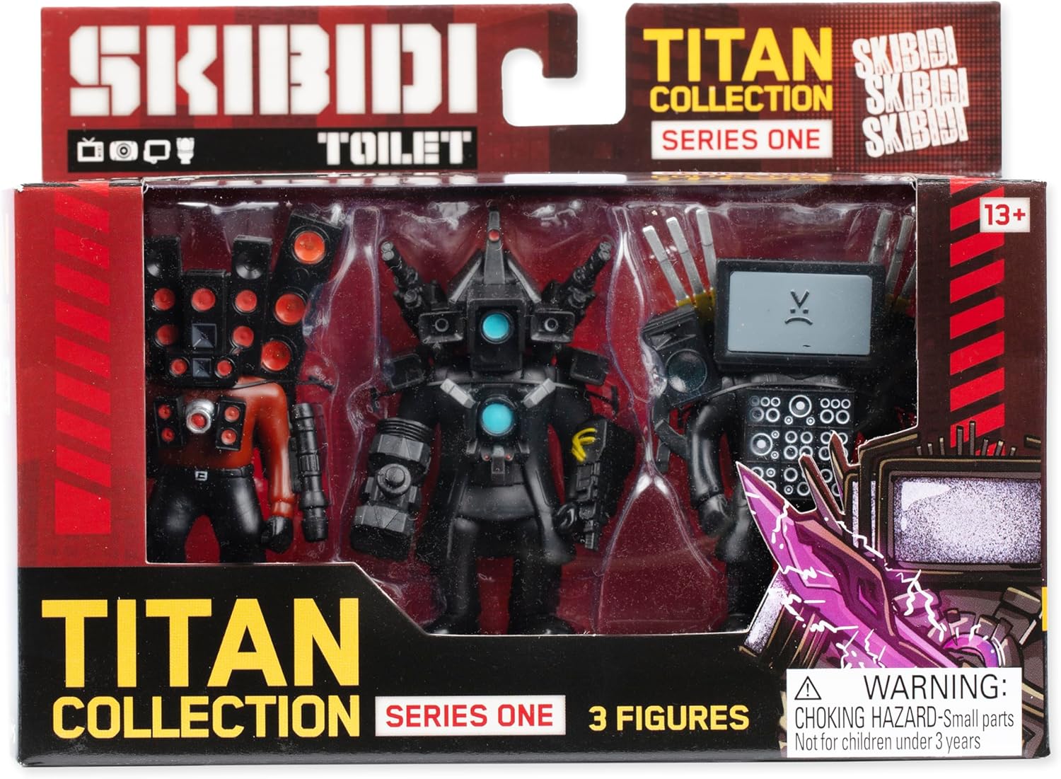Detalle de Skibidi Toilet Titan – Lot de 3 Objets de Collection sous Licence Officielle, Noir