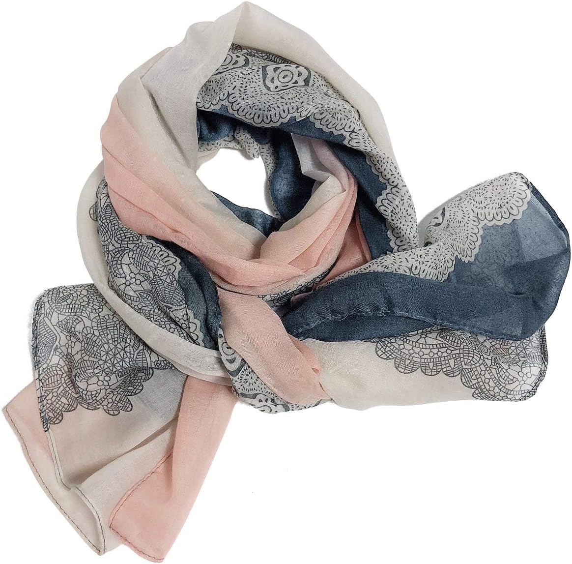 Thumbnail 4 de DAMILY Foulard Femme – Motif Dentelle, Écharpe Châle Doux et Léger en Voile de Coton