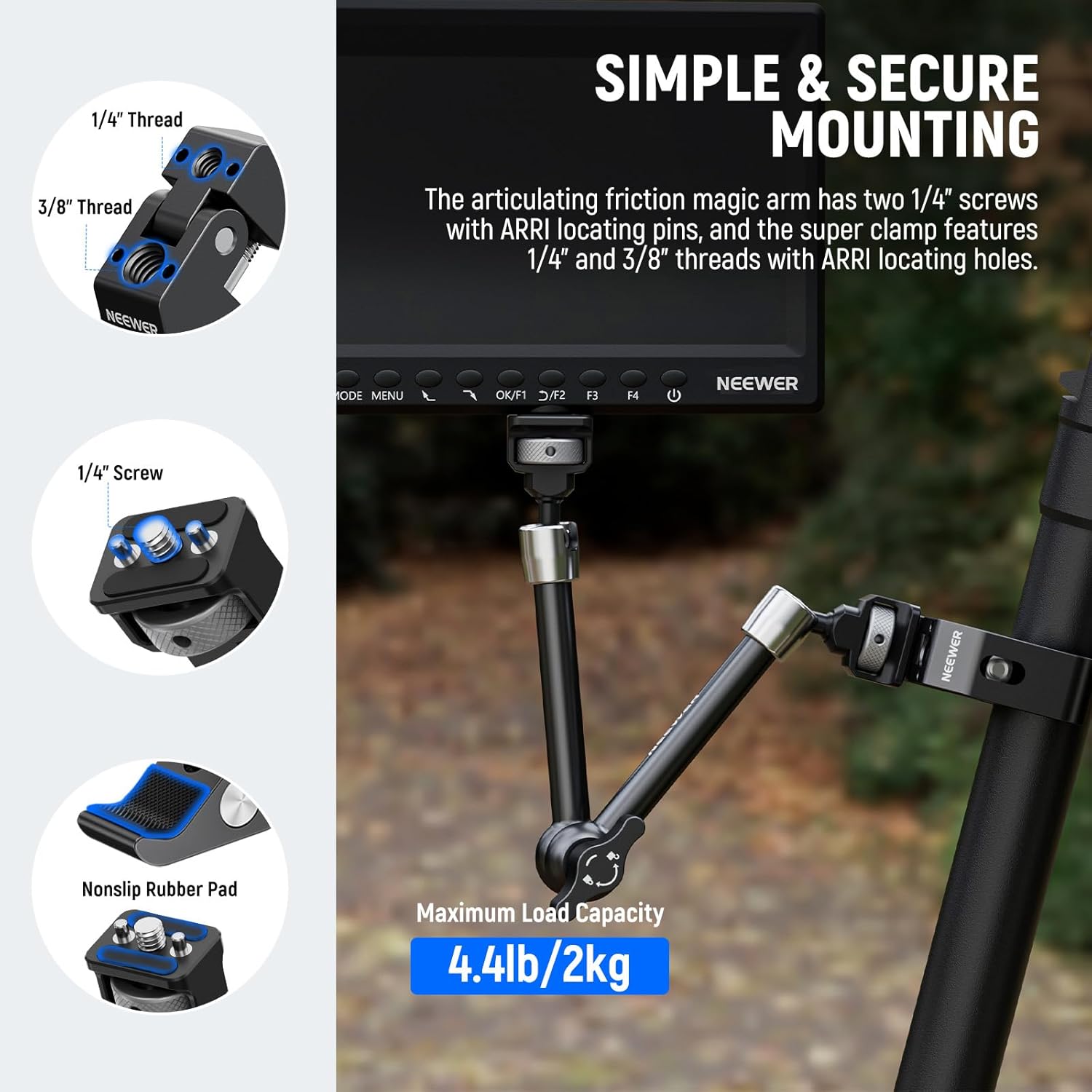 Detalle 2 de NEEWER ST16C articulating arm