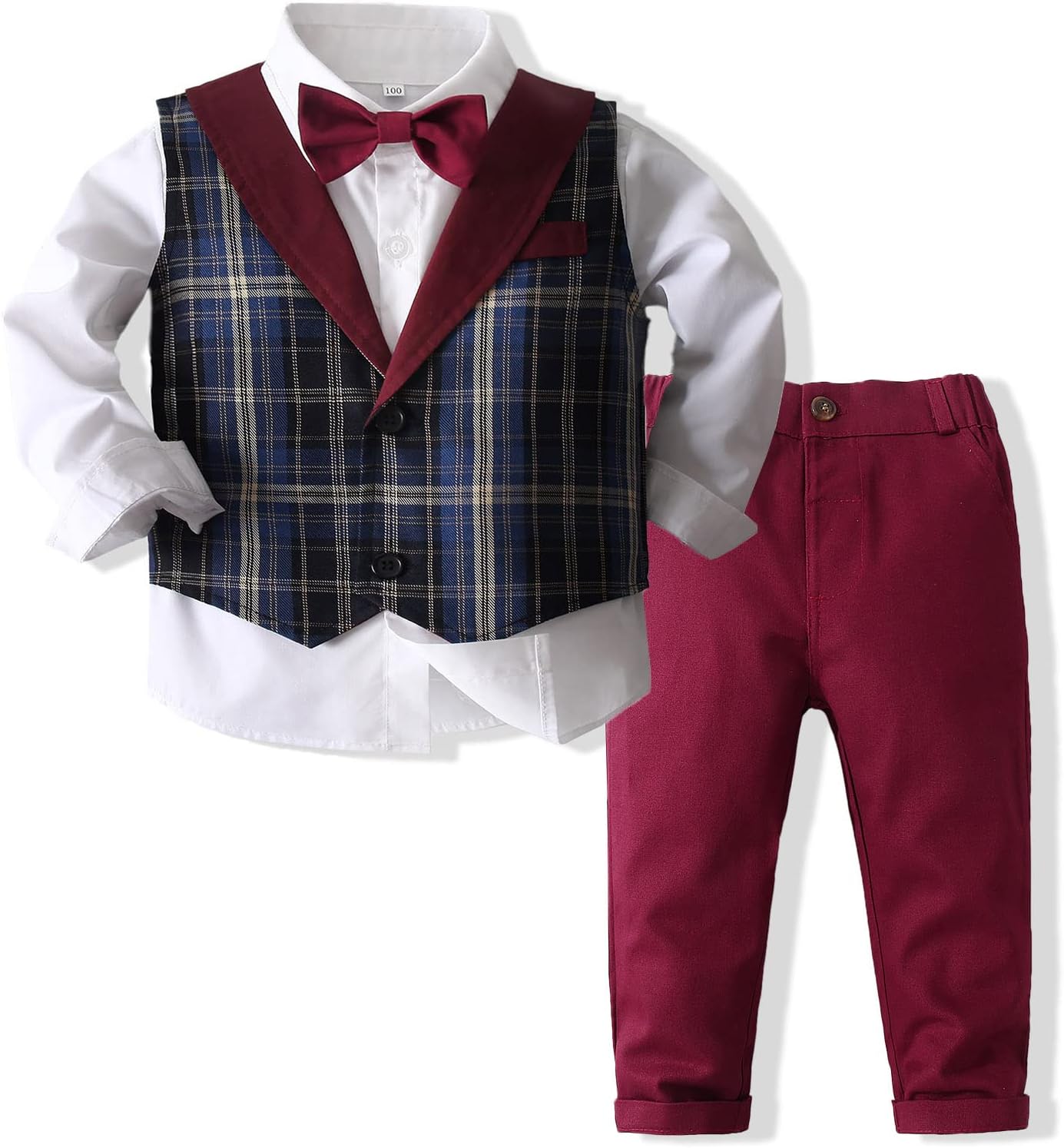 Detalle de Kimocat Baby Boy Formal Outfit, Cotton-Blend Vest