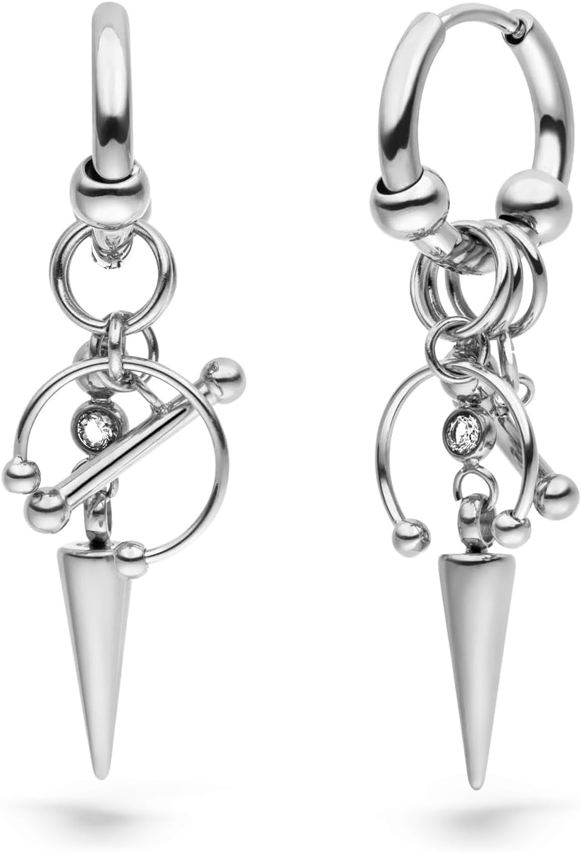 Detalle de LIEBESKIND BERLIN Damen Schmuck Urban Collection: Piercing Design Creolen 3,8 cm aus Edelstahl