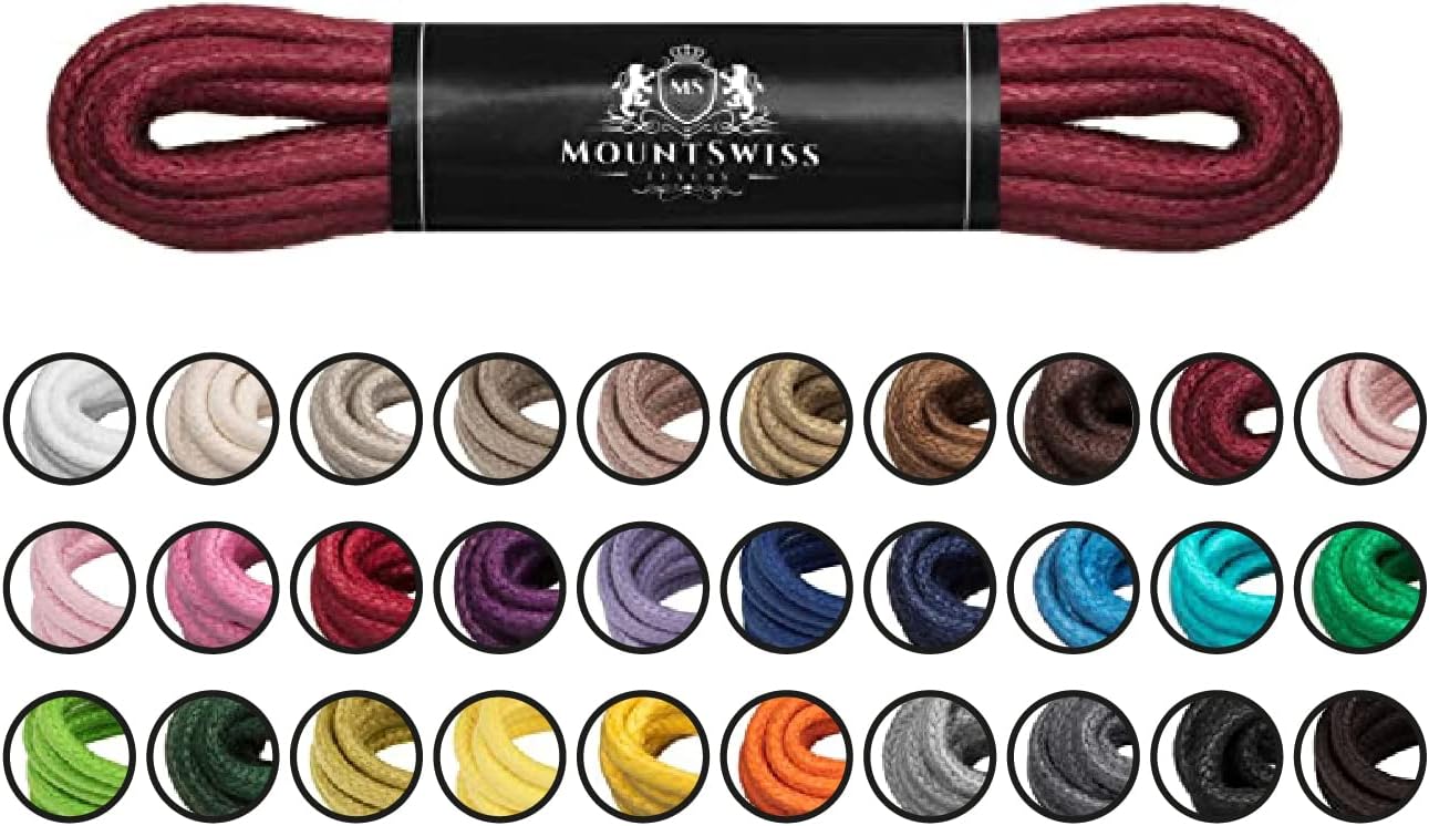 Thumbnail 5 de Mount Swiss Luxury Schuhbänder – runde, gewachste Schnürsenkel 2–3 mm Ø, wasserdicht, 45–120 cm