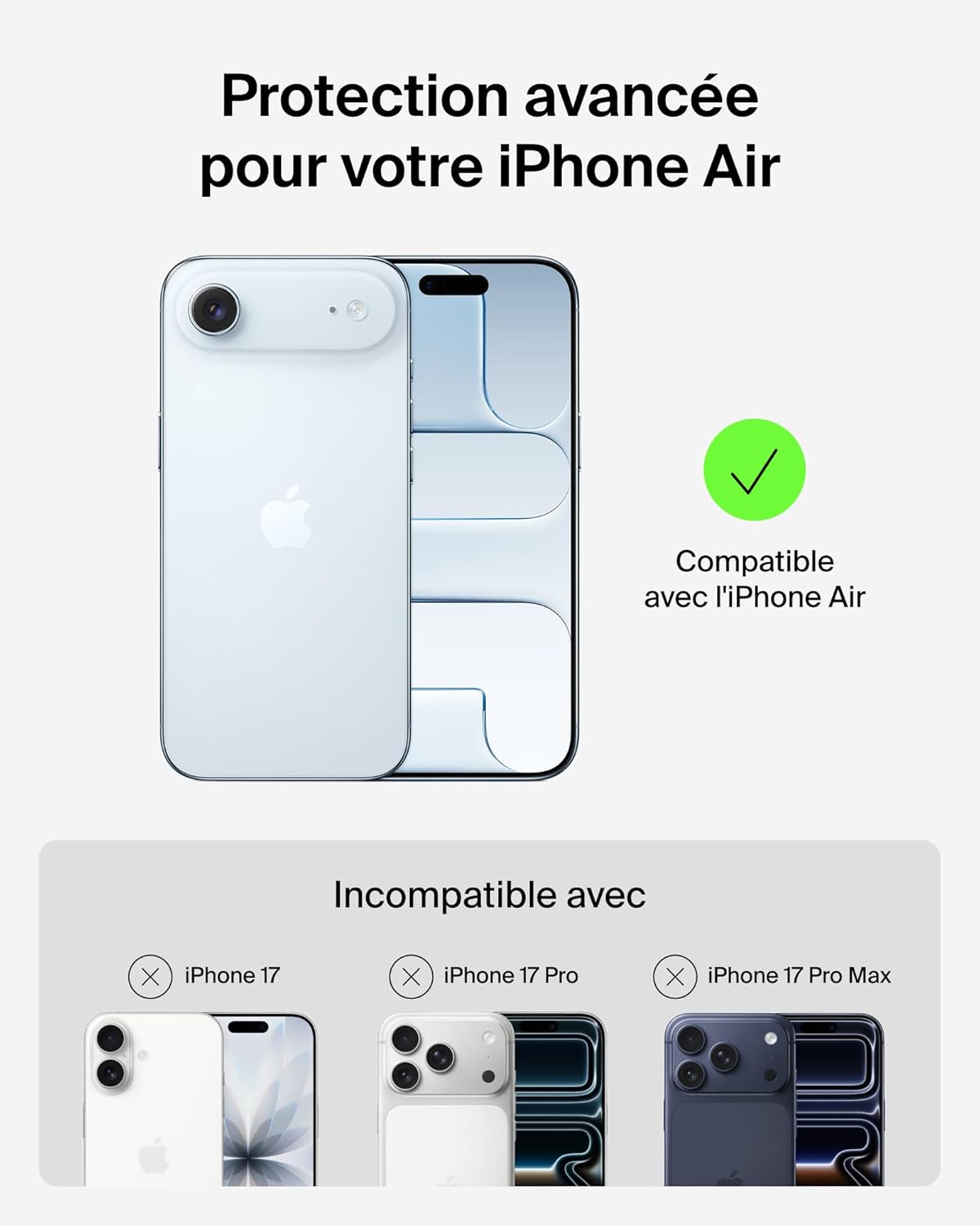 Thumbnail 1 de Belkin SheerForce Grip Coque iPhone Air – protection légère et antidérapante avec MagSafe