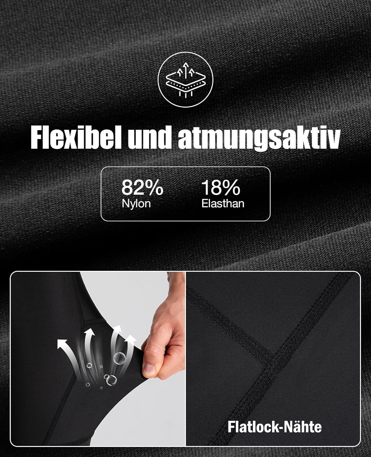 Thumbnail 5 de Niksa Radlerhose Herren mit 5D-Gel-Sitzpolster – Atmungsaktive, schnelltrocknende Radhose mit Taschen für Mountainbike, Rennrad & Training