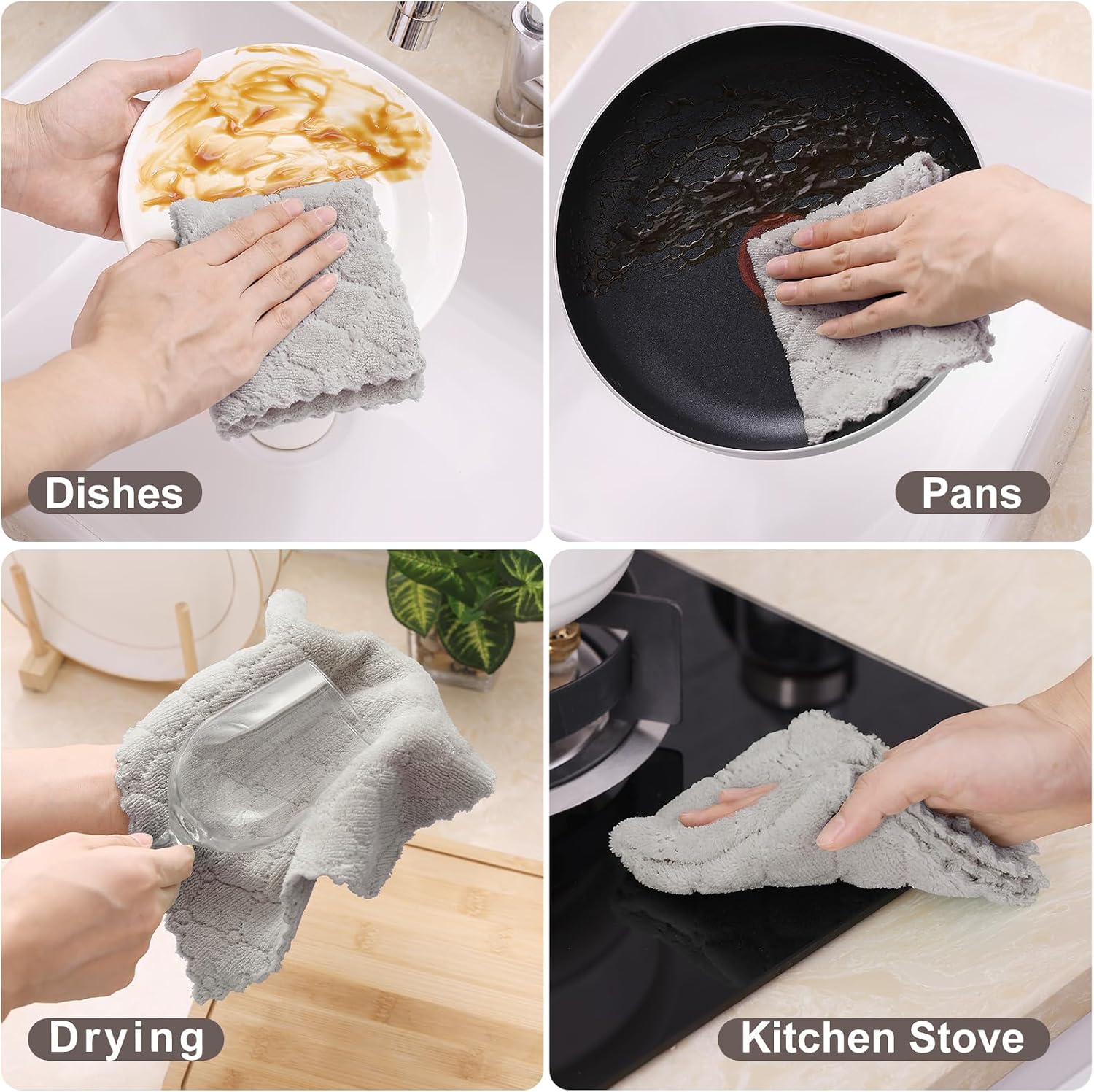 Thumbnail 3 de Homaxy 12 Pack Kitchen Dish Cloths