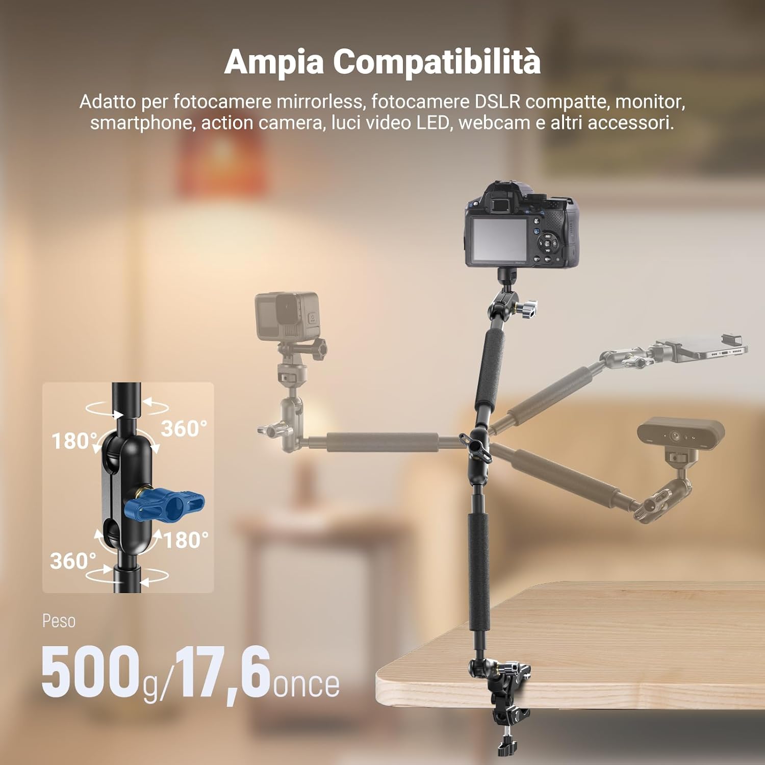 Thumbnail 1 de NEEWER 22” Magic Arm supporto per fotocamera