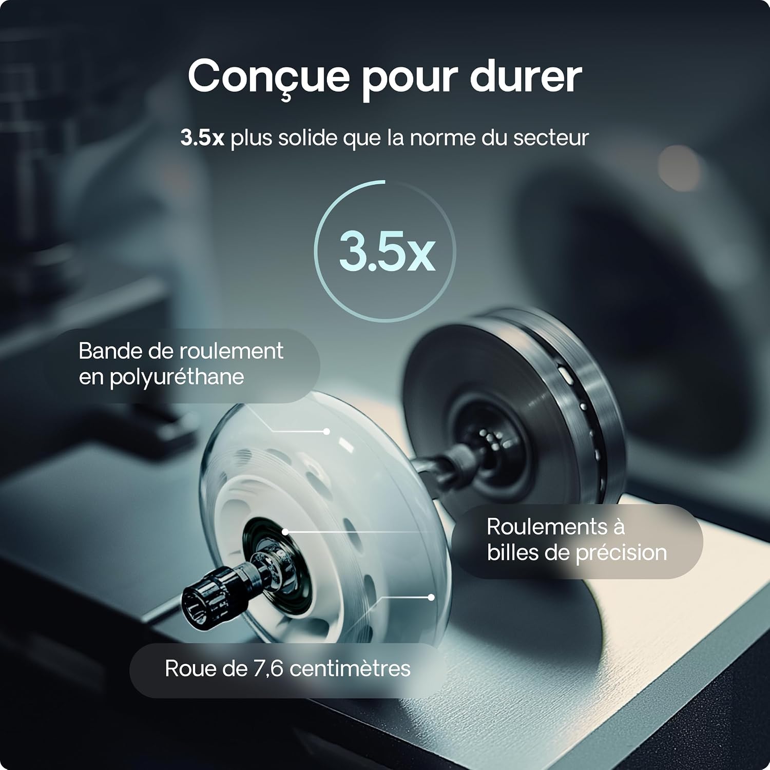 Thumbnail 5 de Desktronic Roulettes caoutchouc 250 kg