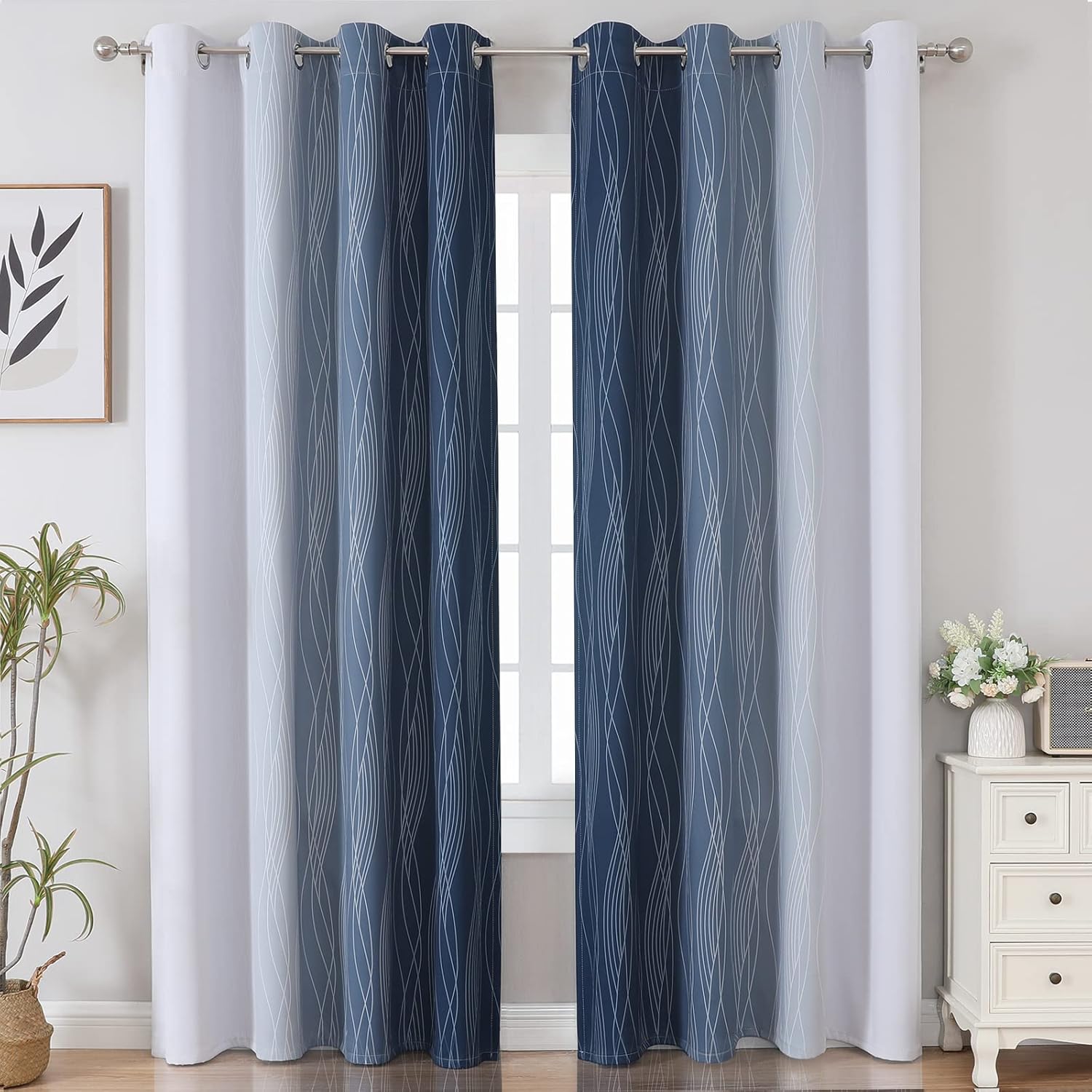 Detalle 2 de Estelar Textiler Ombre Blackout Curtains 84in