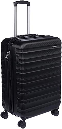 Detalle de Amazon Basics Maleta Rígida Mediana Extensible (68 × 45,1 × 28,6 cm) con 4 Ruedas – Negro