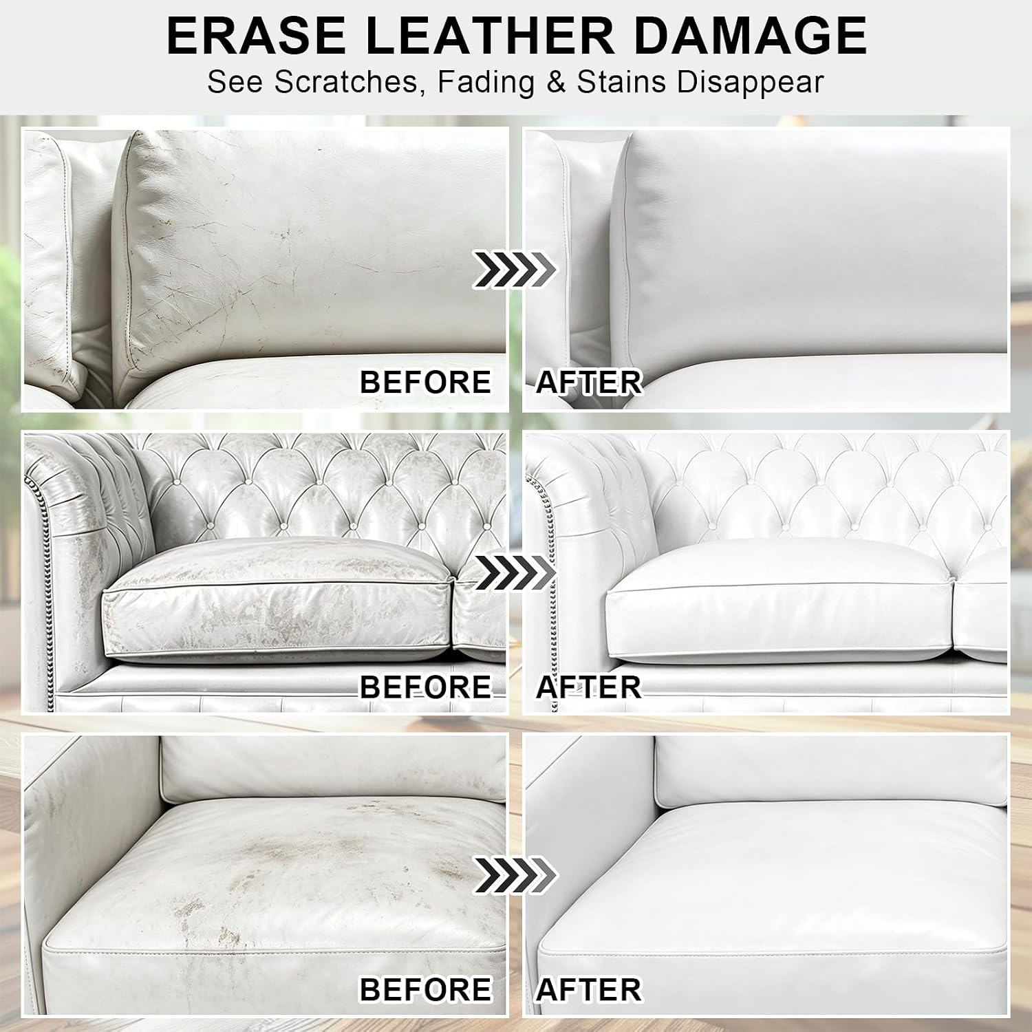 Detalle 2 de STARTSO WORLD Leather Recoloring Balm Repair Kit for White Leather Furniture & Car Seats