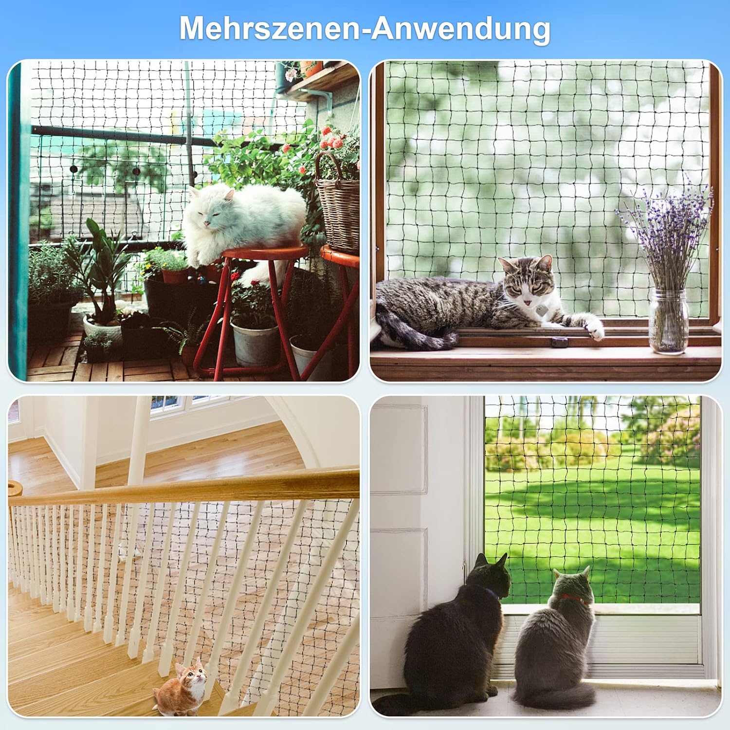Thumbnail 6 de Aystkniet 2 x 3 m Katzennetz fĂŒr Balkon đŸ