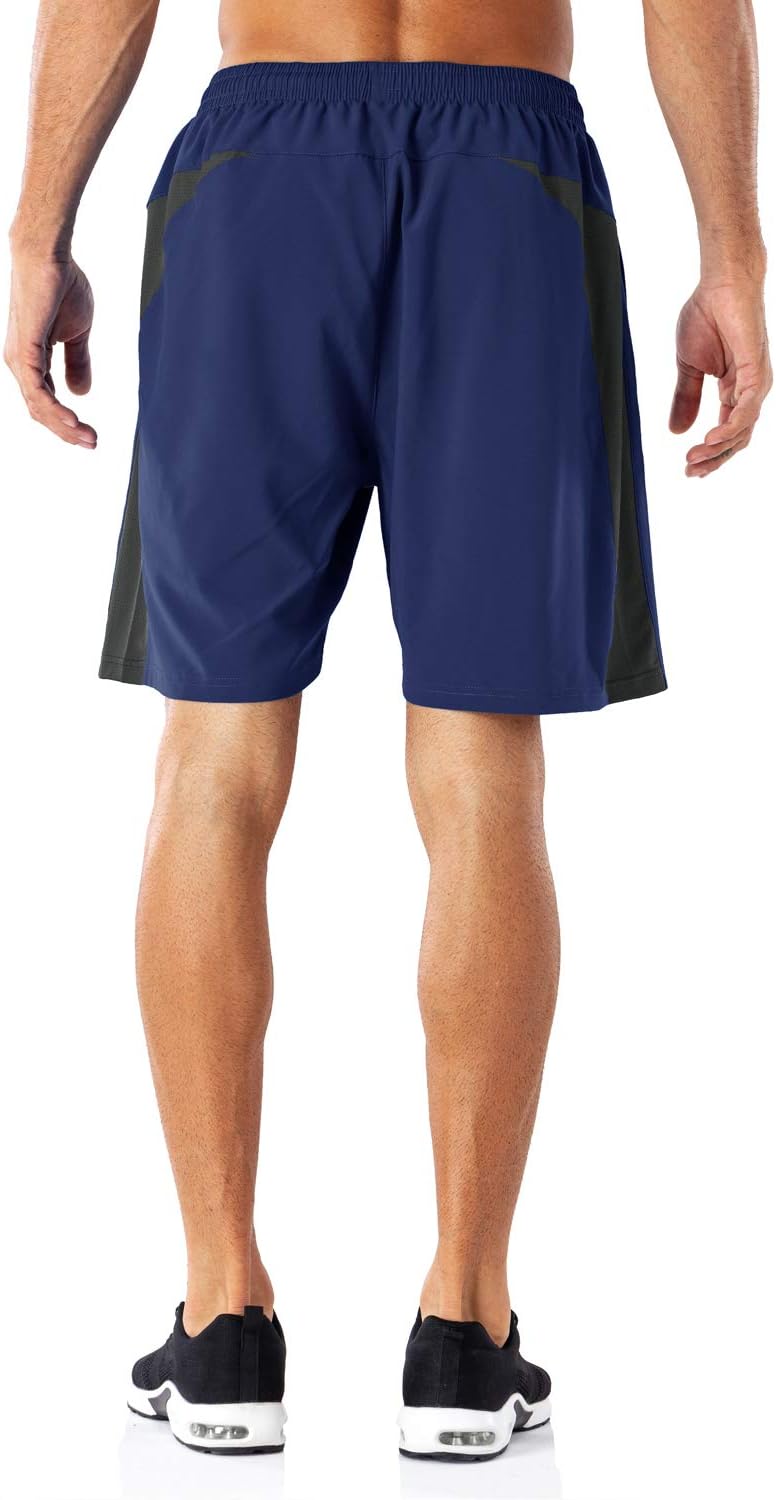Detalle de HMIYA Herren Sport Shorts: Schnell trocknend, mit Reißverschlusstaschen