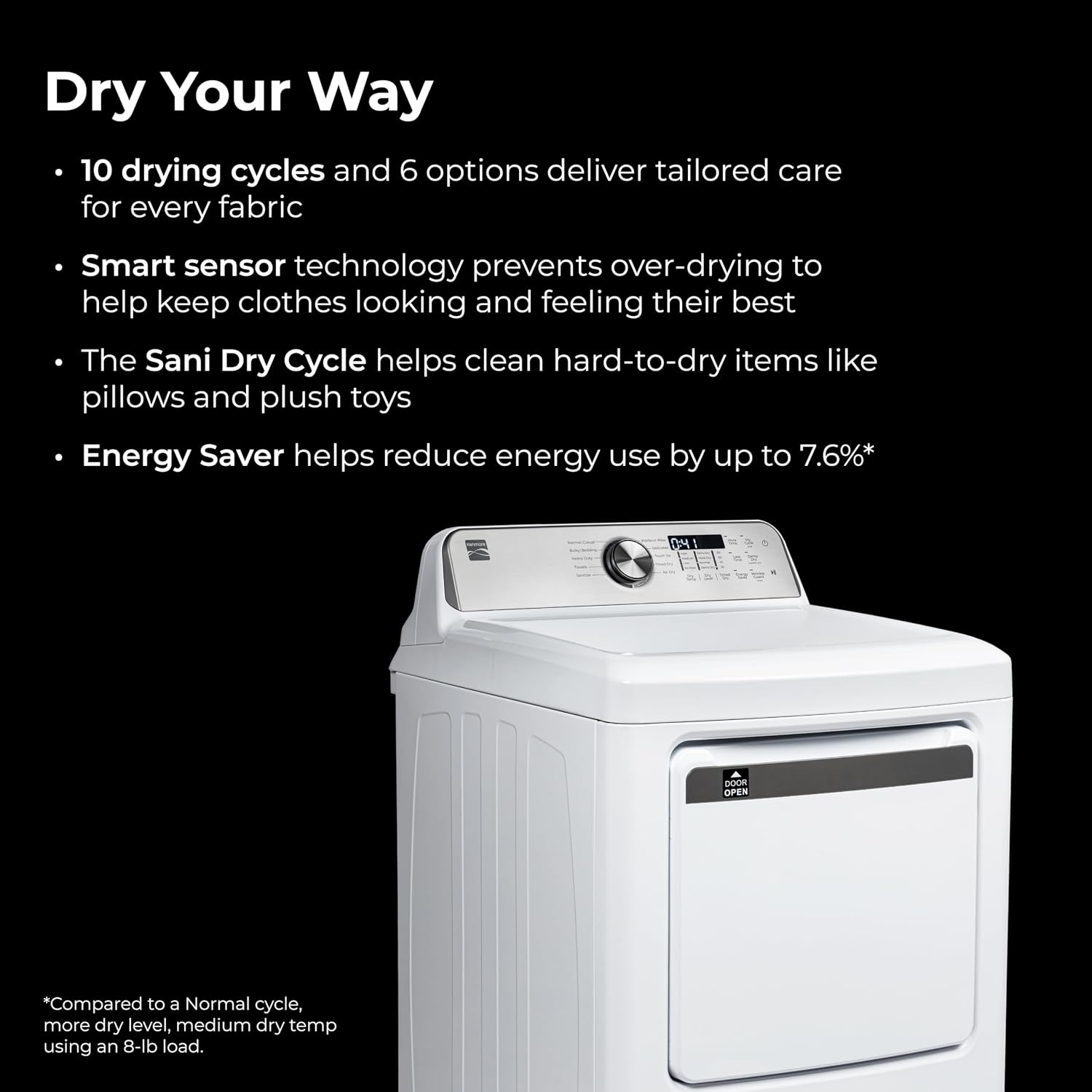 Detalle de Kenmore 7.0 cu. ft. Front Load Gas Dryer with Smart Sensor Drying