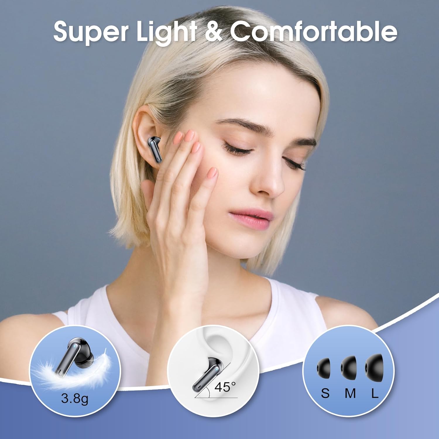 Detalle de Bluetooth Kopfhörer 2026: Kabellos 5.4, 4 ENC Noise Cancelling, IPX7, 40 Std Laufzeit