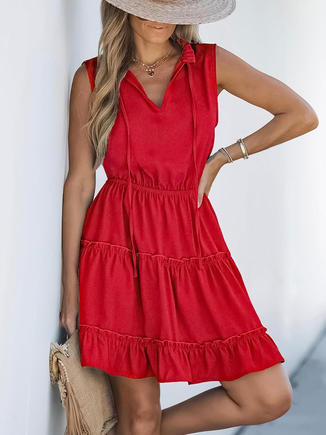 Thumbnail 2 de CUPSHE Damen Sommerkleid Ärmellos V-Ausschnitt