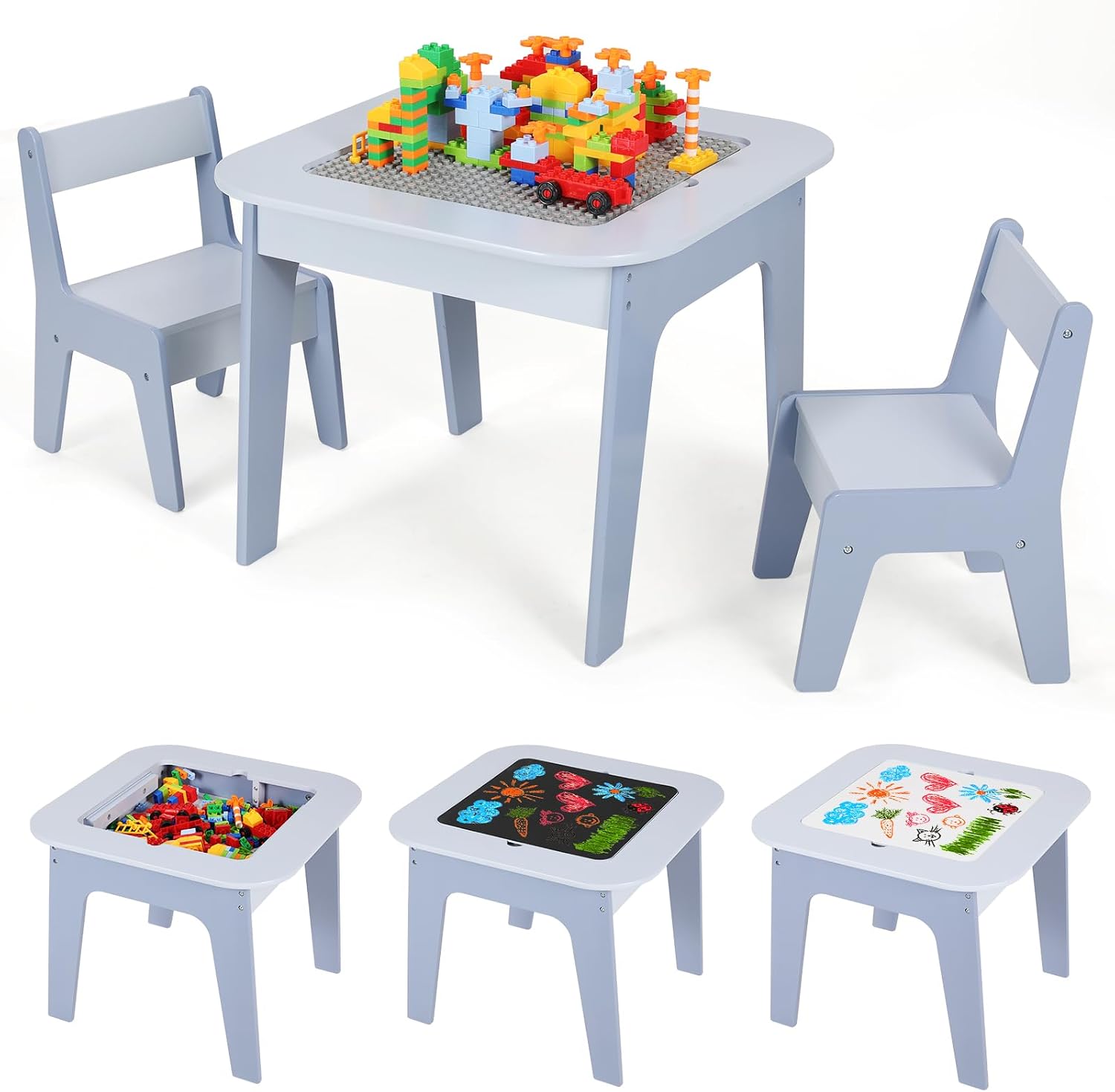 Detalle de MAMIZO Mesa Infantil con 2 sillas 40x40 cm