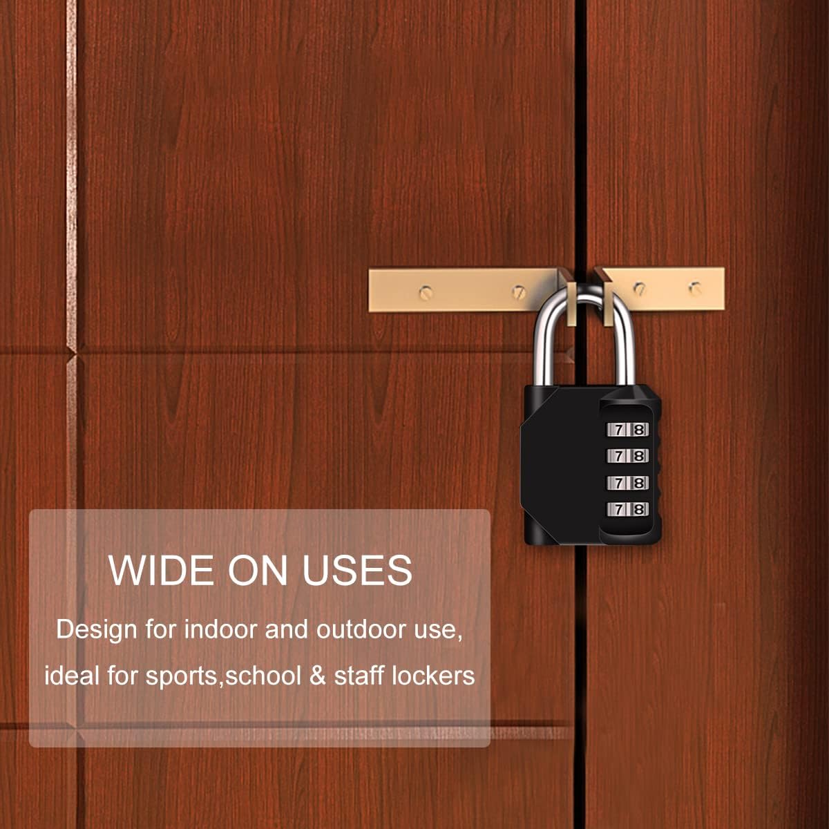 Thumbnail 4 de 4-Pack 4-Digit Combination Padlock (Weatherproof) by Diyife for outdoor lockers, sheds and gates