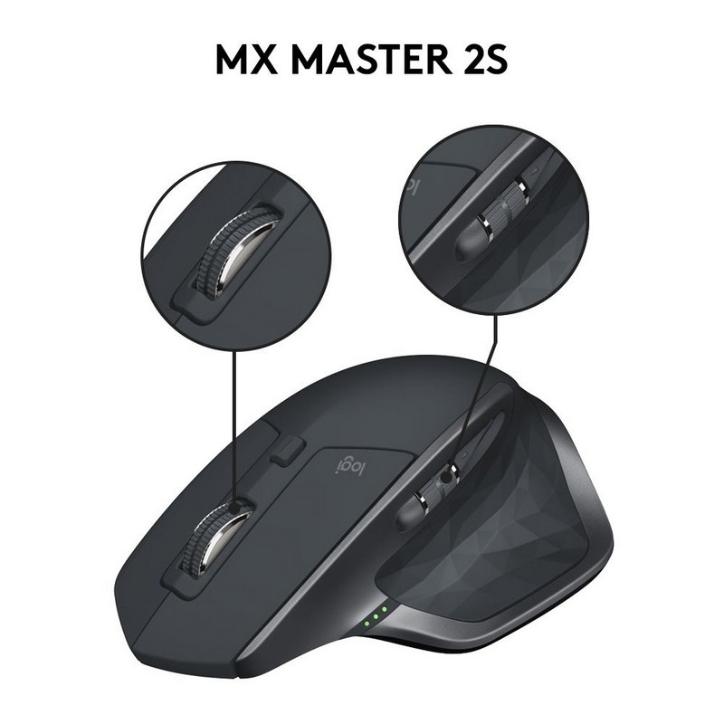 Detalle de Logitech MX Master 2S: Ratón inalámbrico de precisión para multitarea entre tres PCs