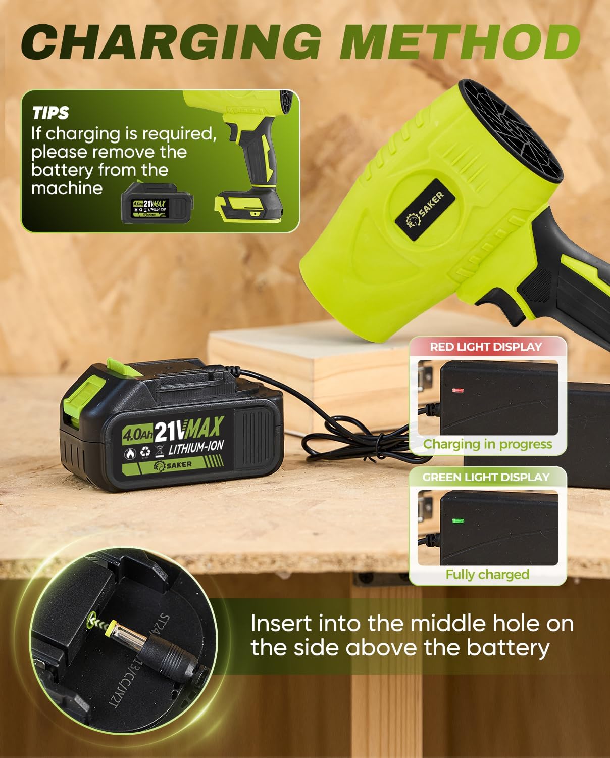Thumbnail 6 de Saker Cordless Leaf Blower 180,000 RPM
