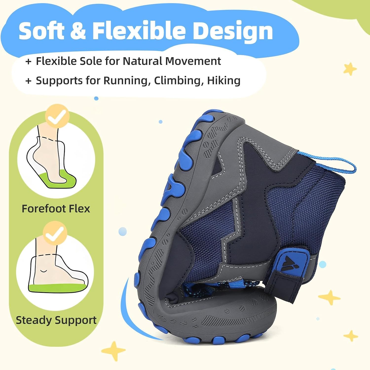 Detalle de Mishansha Kids Hiking Boots with Oxford Upper