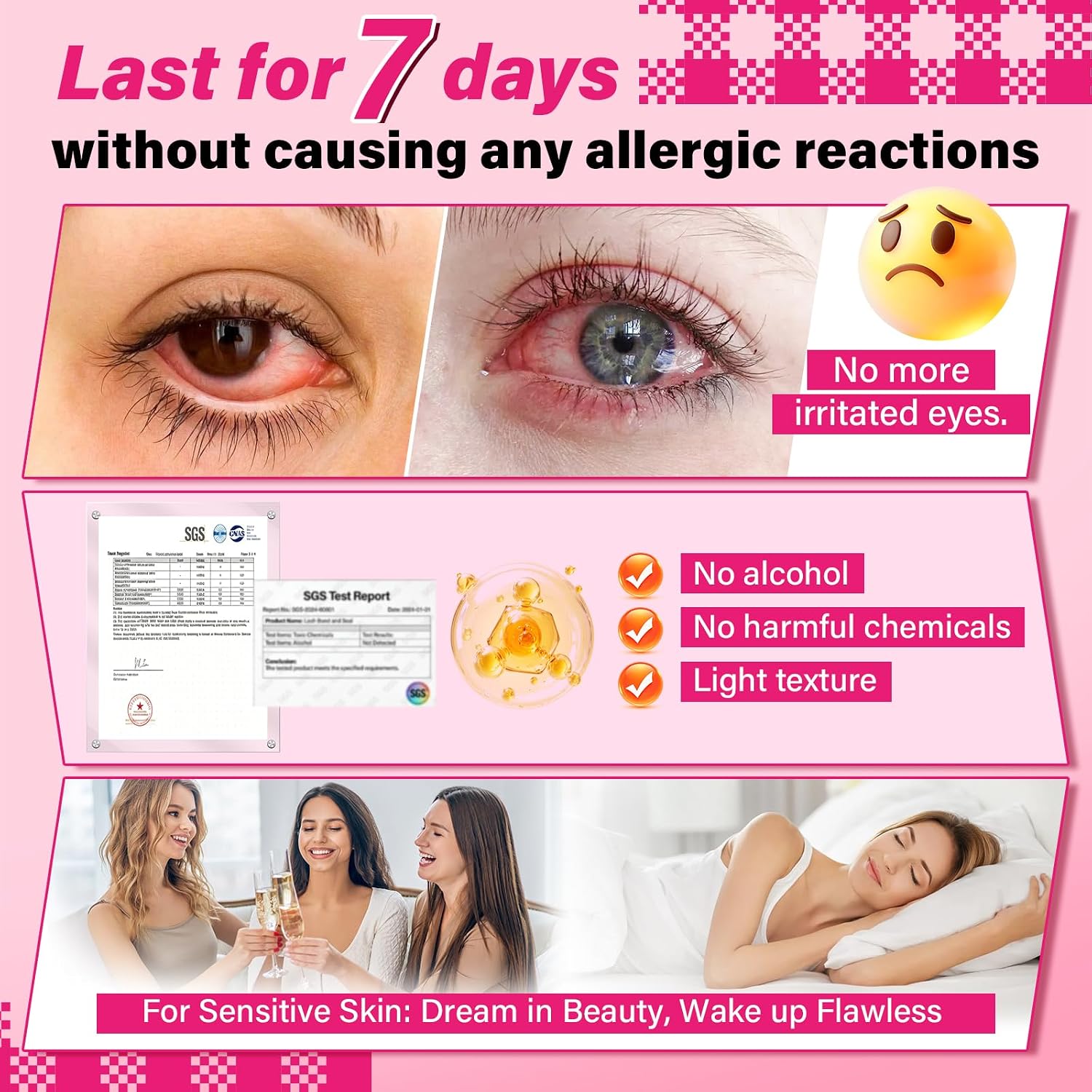 Detalle de PRO LASHBEAUTY Eyelash Glue Lash Bond and Seal Cluster Lash Glue & Seal – 5 ml + 5 ml, schwarz bindend + klare Versiegelung