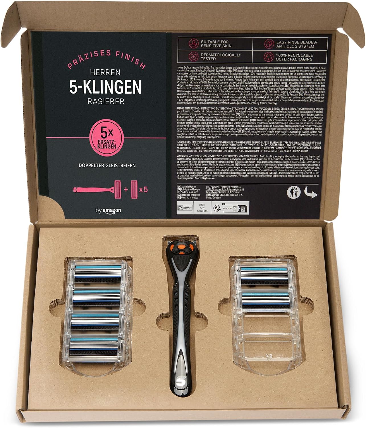 Detalle 2 de by Amazon Herren 5-Klingen Rasierer Mehrfarbig